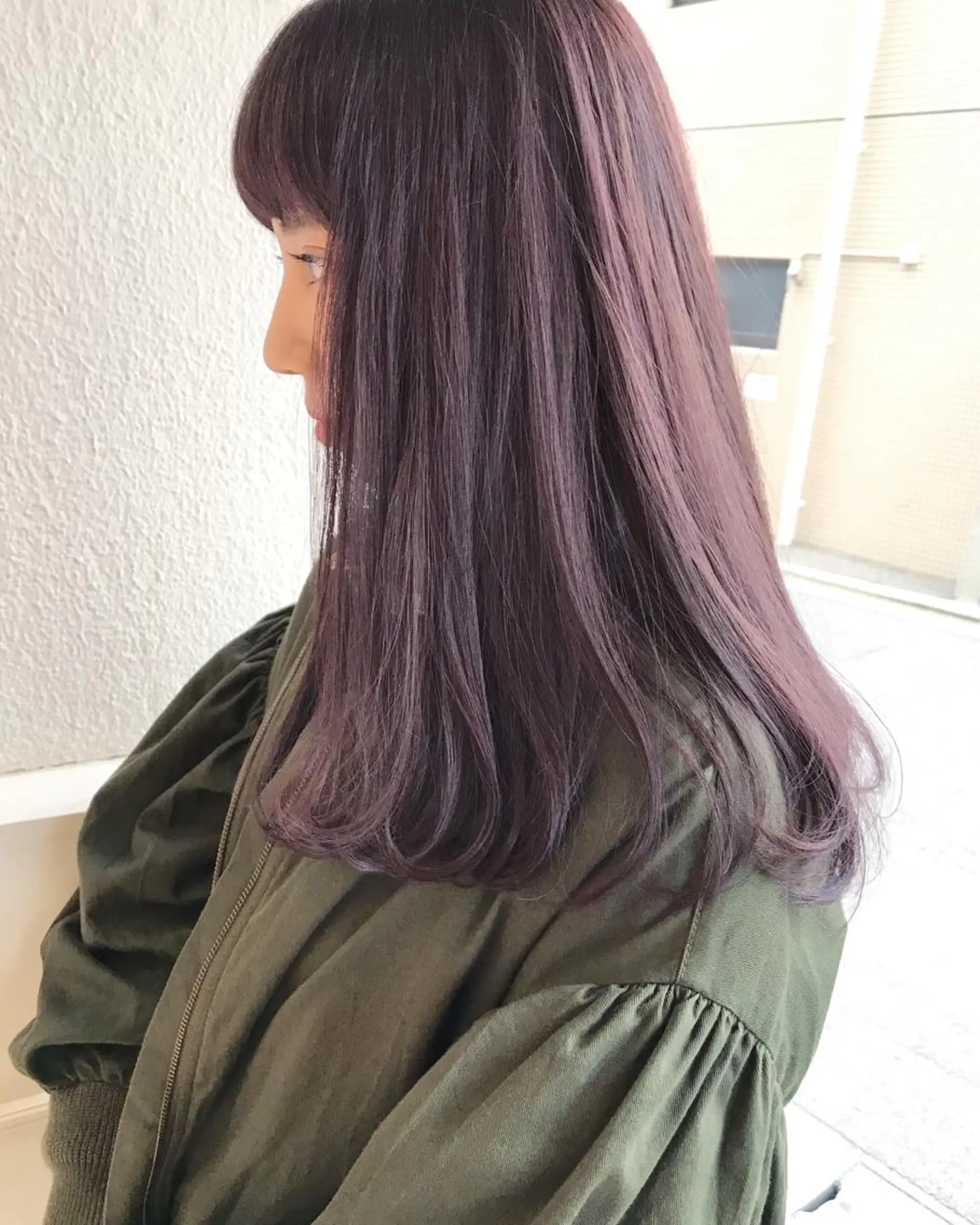セミロング ピンクラベンダー ヘアカラー トリートメント Musiiik hairのヘアスタイル