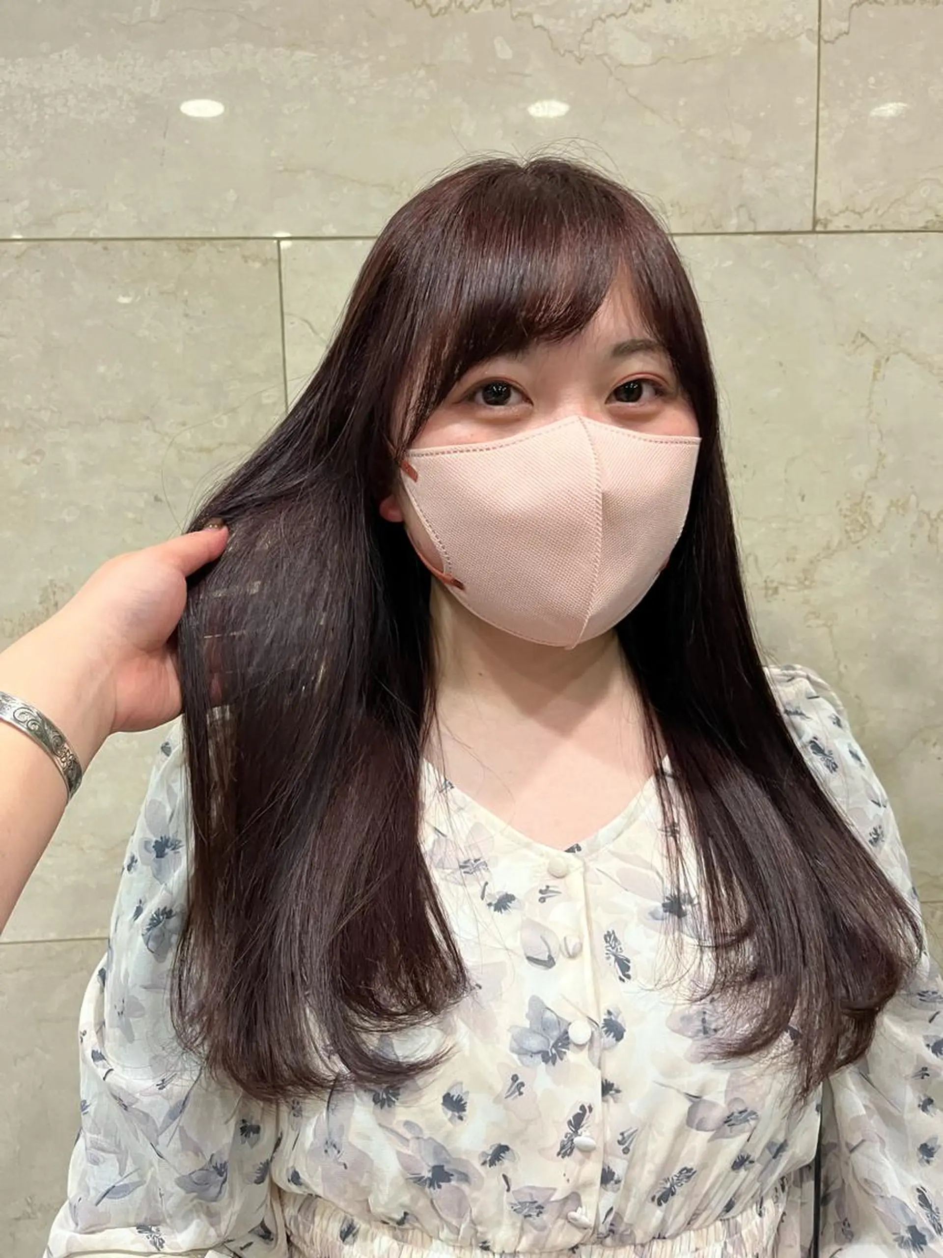 カラー ブラウンカラー ピンクカラー こまつばらみお/レイ ヤー/ダブルカラーのヘアスタイル