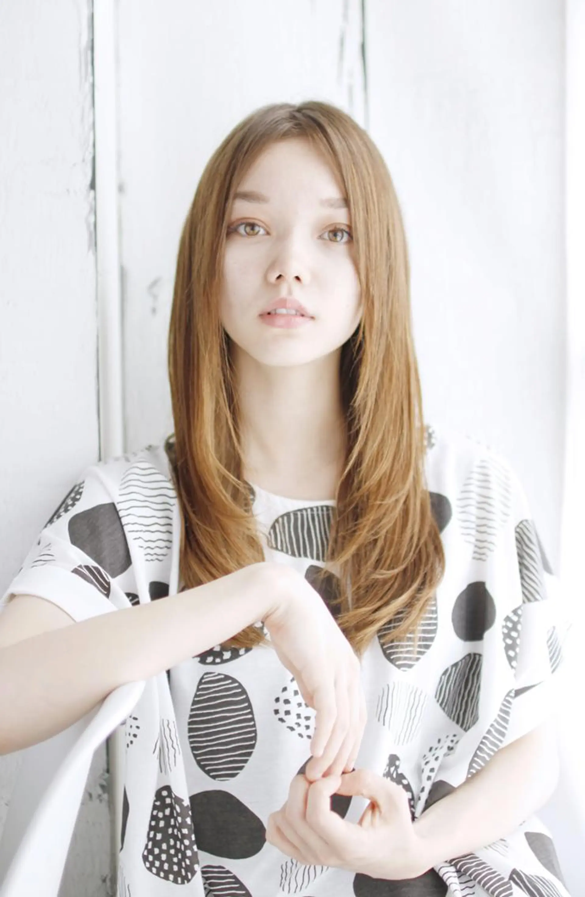 ロング カラー カット 縮毛矯正 あずまぐち めぐみのヘアスタイル