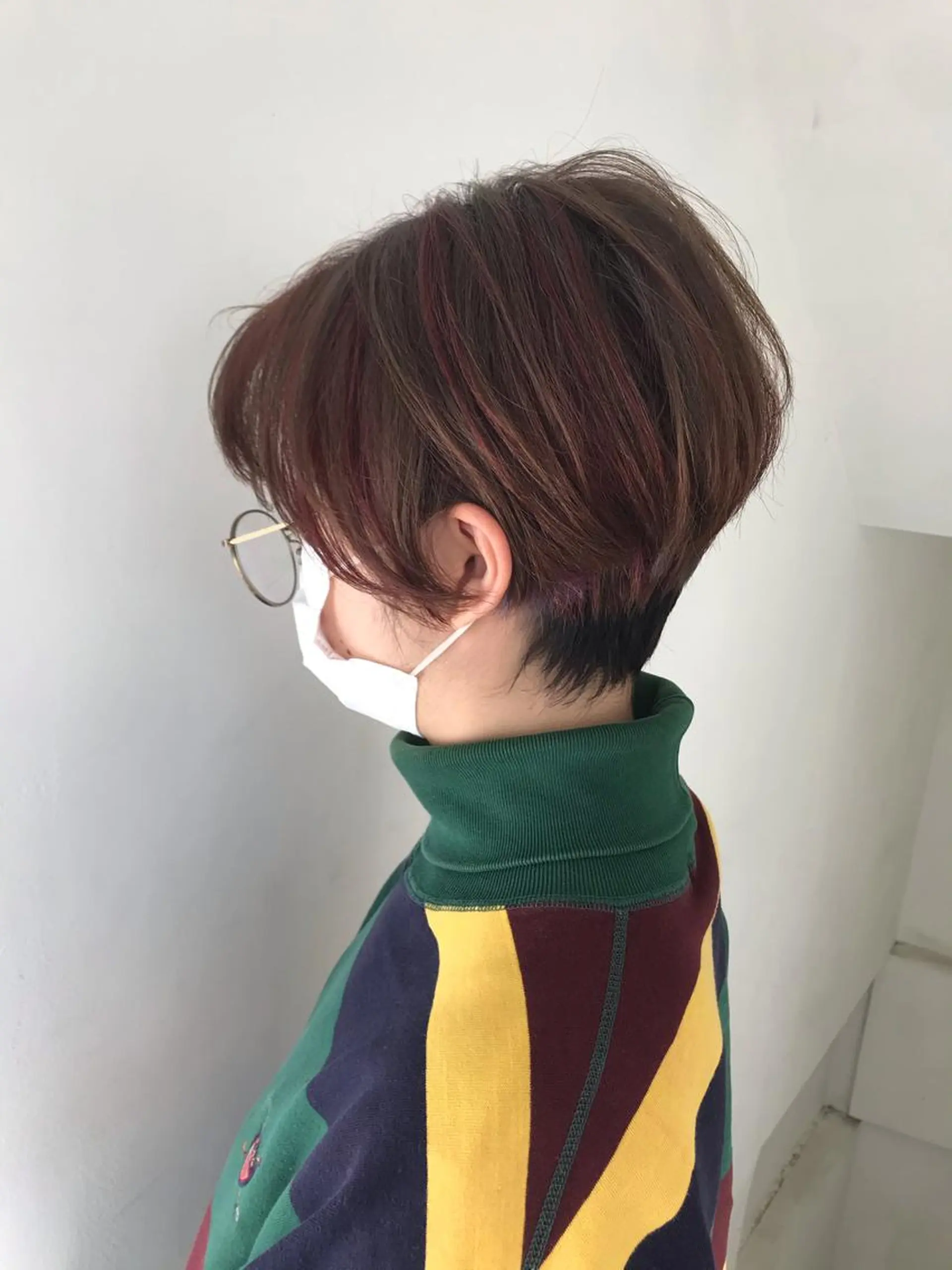 ショート カラー ハンサムショート グレージュ ハイライトカラー ピンクカラー ハイライト ていねい技術No.1 🌈諏訪 健太のヘアスタイル