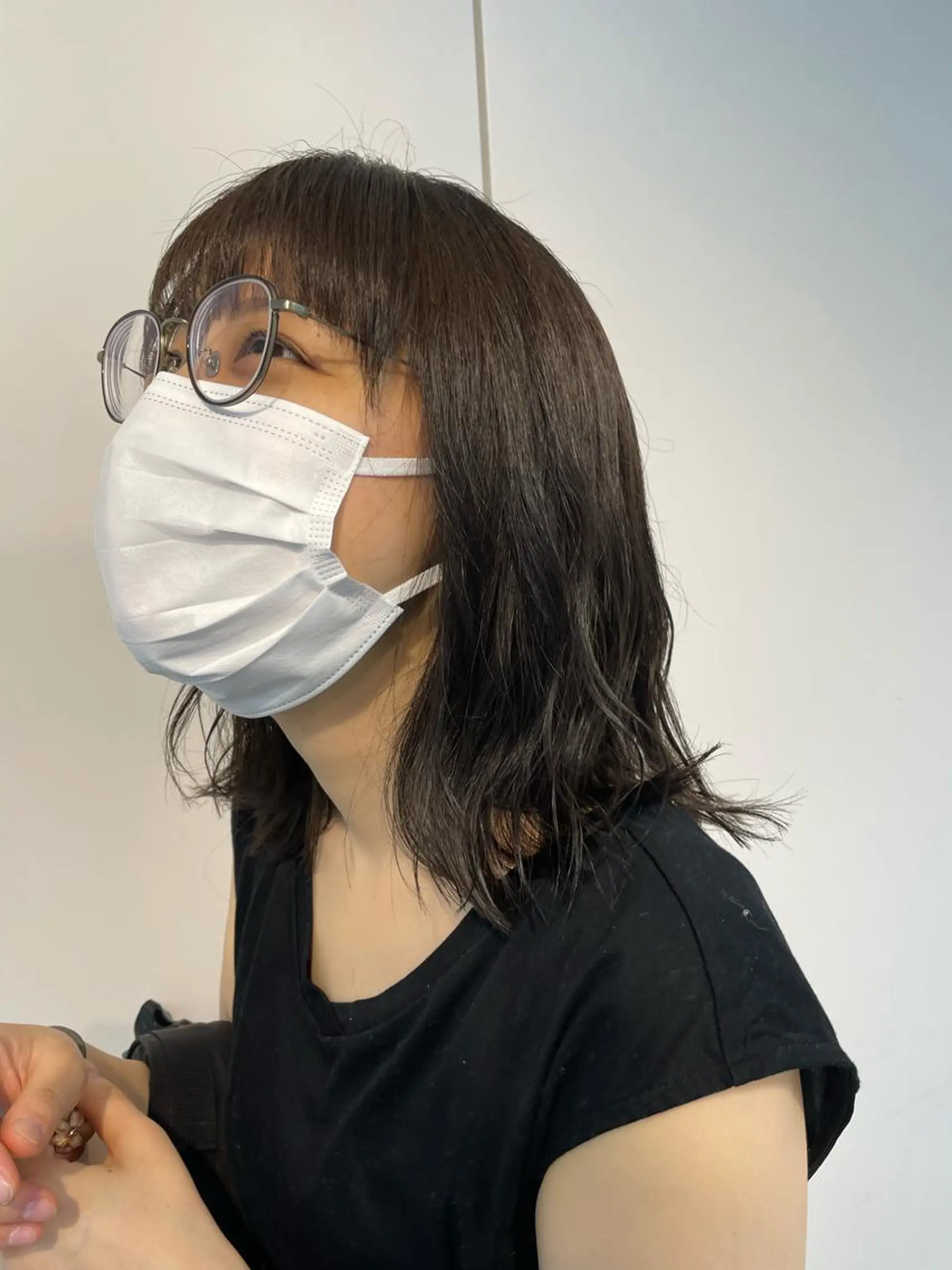 ミディアム カラー アッシュ アッシュブラウン ブラウンカラー 🍮中山詩乃🍮顔 まわりデザイン◎のヘアスタイル