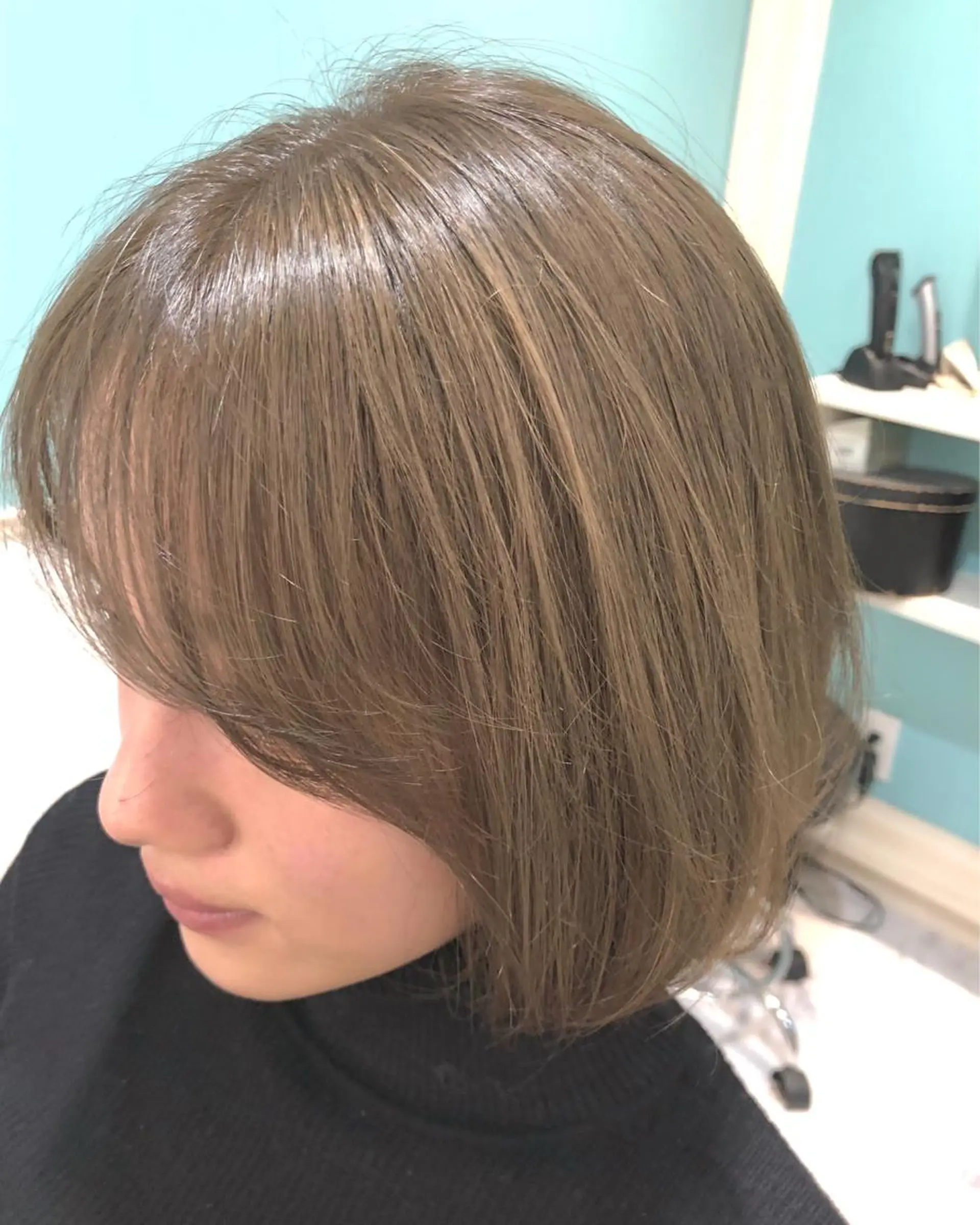 ミディアム カラー ベージュカラー ミルクティーベージュ 縮毛矯正/ 髪質改善/浅見拓哉のヘアスタイル