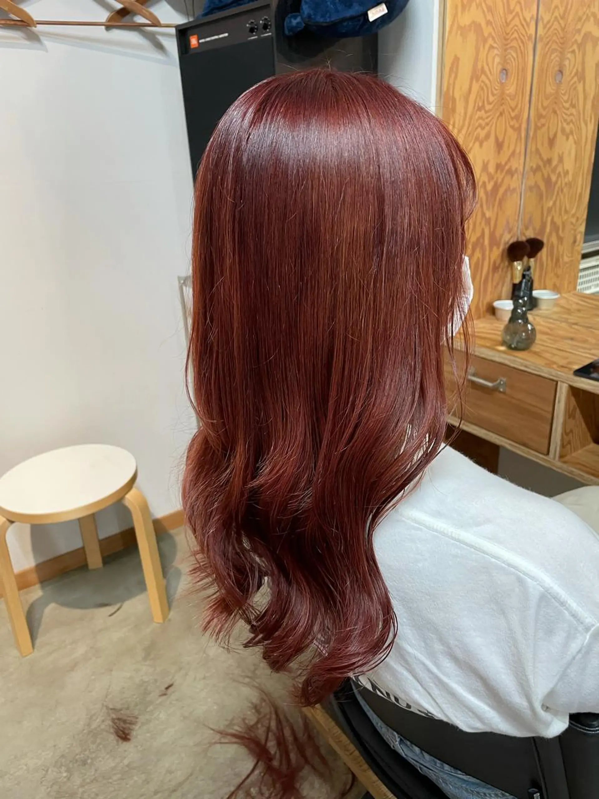 ロング カラー パーマ ヘアアレンジ レッドカラー entality所属・暖色ボブ 🍊rikakoのヘアスタイル