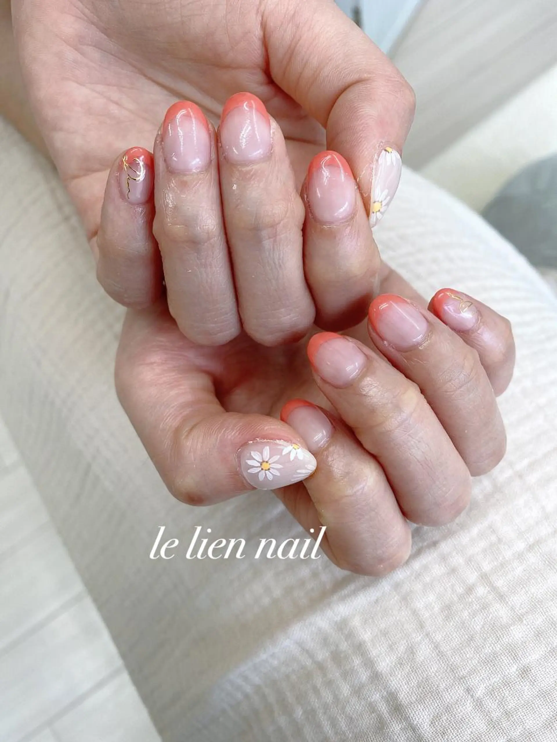 ネイル アートネイル フレンチネイル シンプルネイル ハンドネイル le lien nailのネイルデザイン