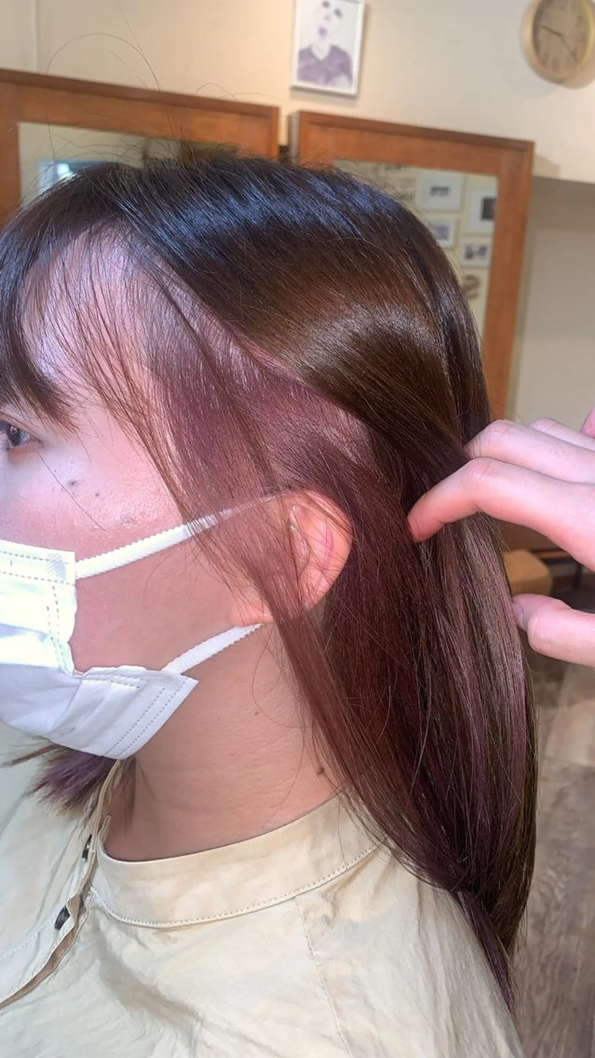 ロング カラー ベージュカラー インナーカラー ピンクカラー 田畑 優希のヘアスタイル