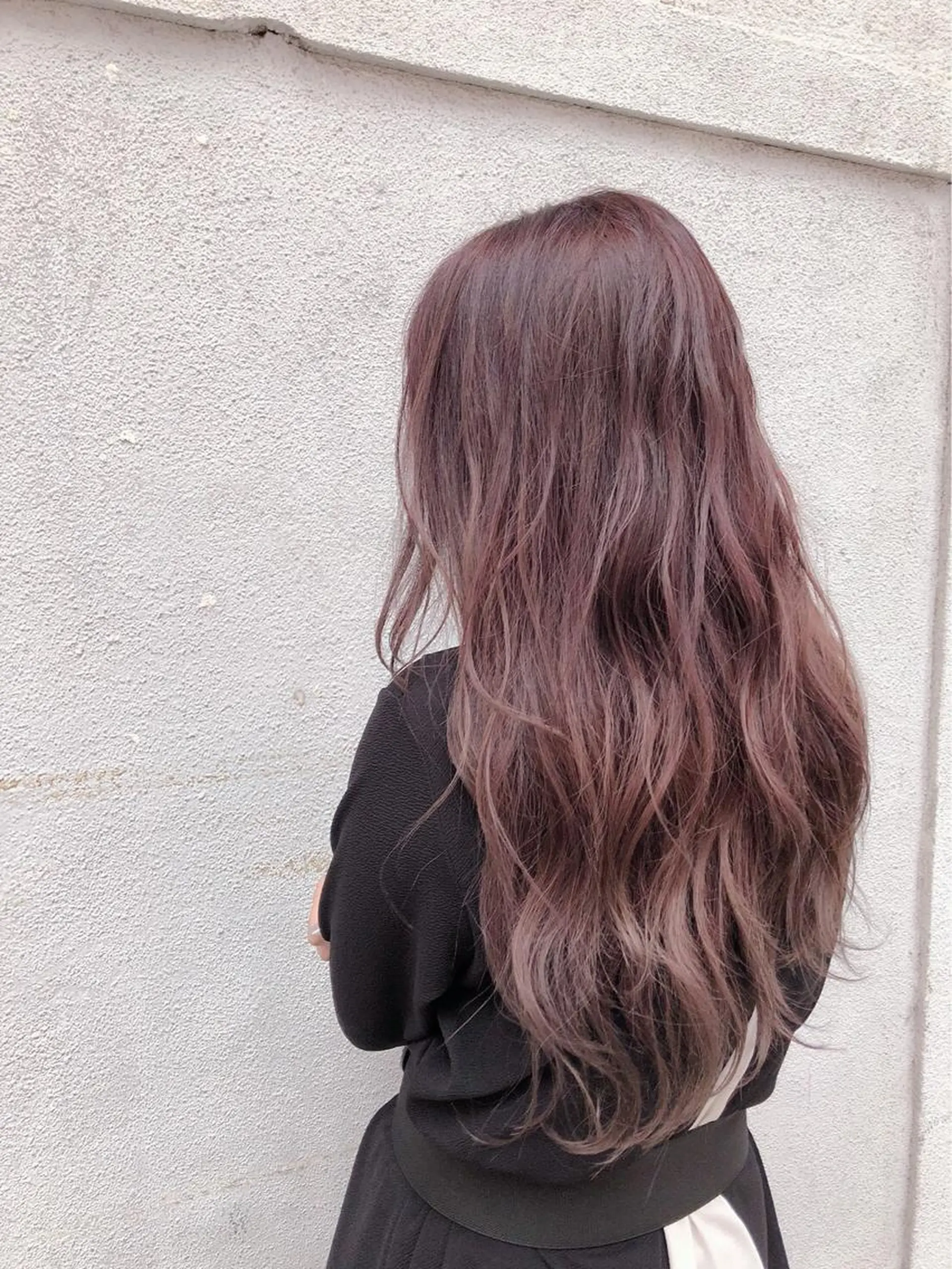 ロング カラー ヘアアレンジ キッズ アディクシーカラー バレイヤージュ ミストバング ベージュカラー 黒髪 カラー特化サロン Eir心斎橋のヘアスタイル