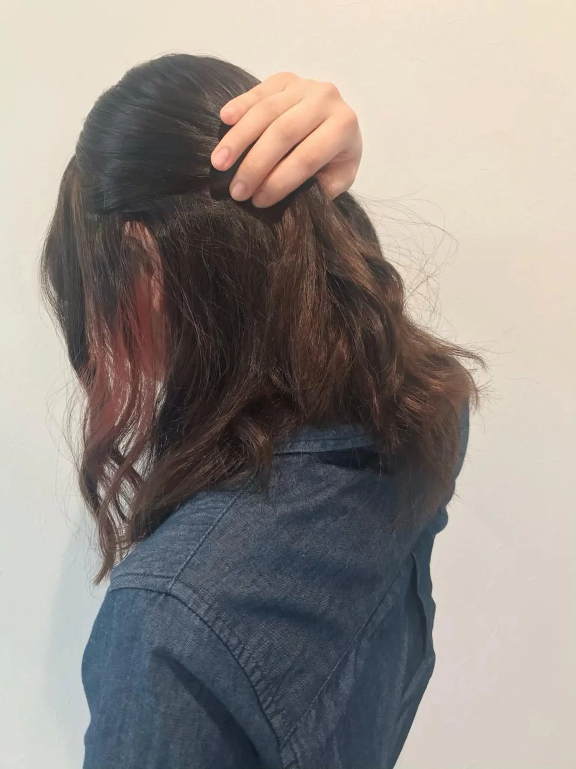 セミロング カラー インナーカラー レッドカラー 🍒memelu明石 🍒imamuraのマツエク・マツパデザイン