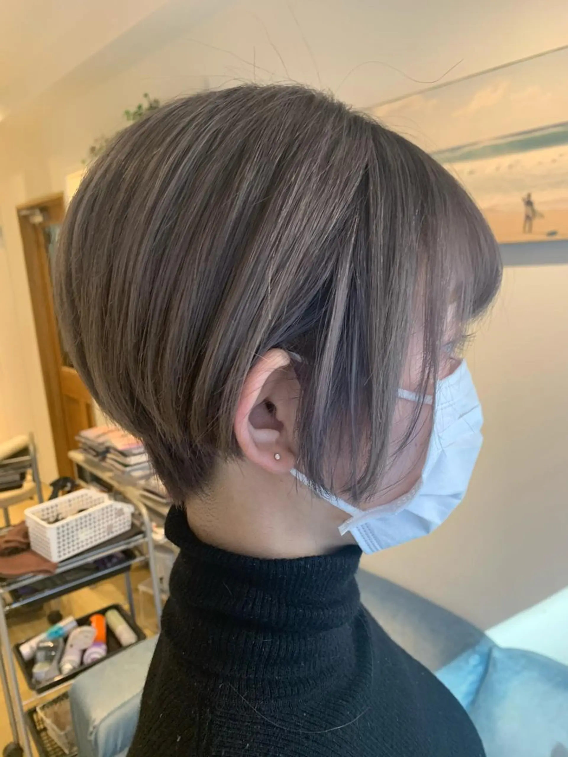 ショート ボブ ヘアカラー トリートメント 渋谷ハイトーン/ デザインカラー阿部のヘアスタイル