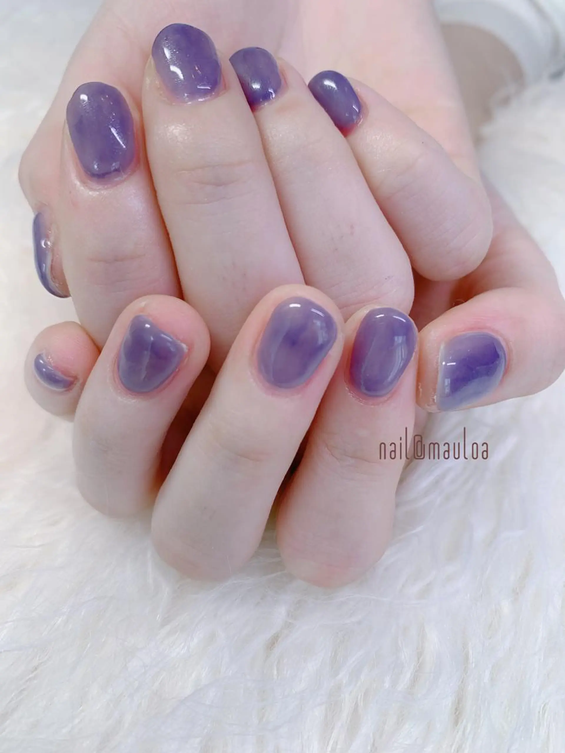 ネイル ネイビー ワンカラーネイル パープル pipi..所属・pipi ..のネイルデザイン