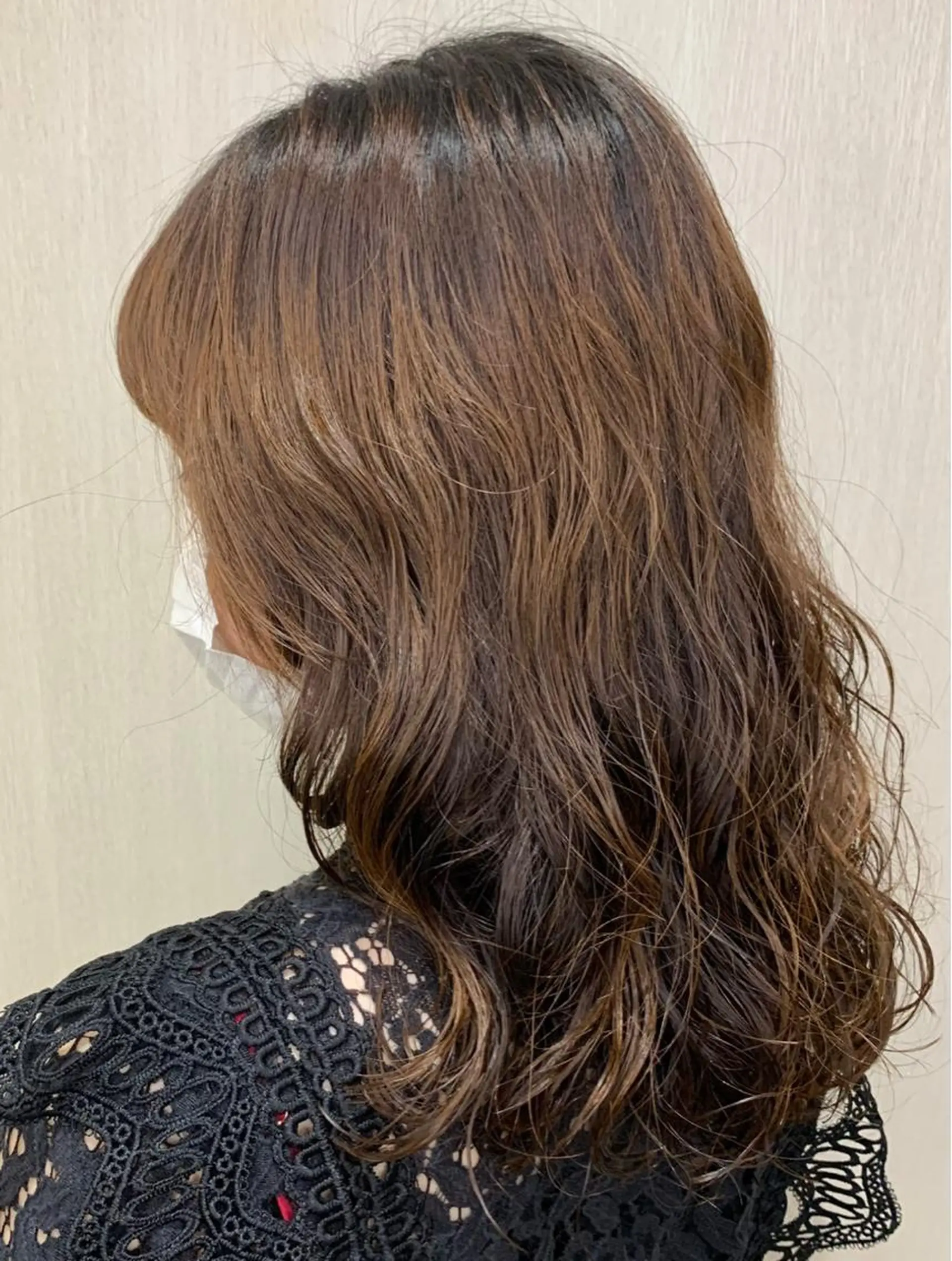 ミディアム パーマ 🌈ブリーチ無し ダブルカラー中村隆寛のヘアスタイル