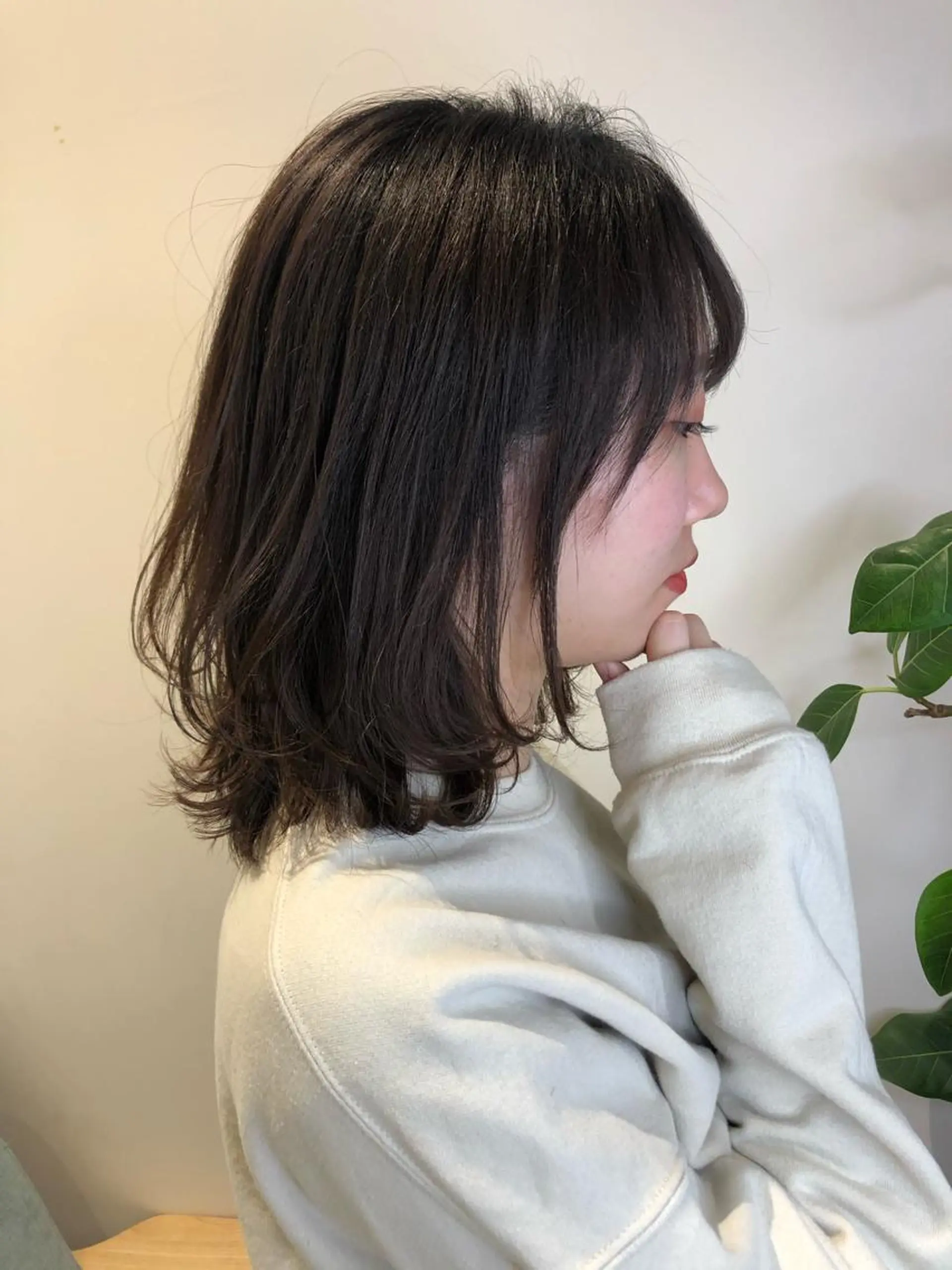 ミディアム カット 縮毛矯正 トリートメント ボブ韓国風レイヤー 髪質改善/畠中ケントのヘアスタイル