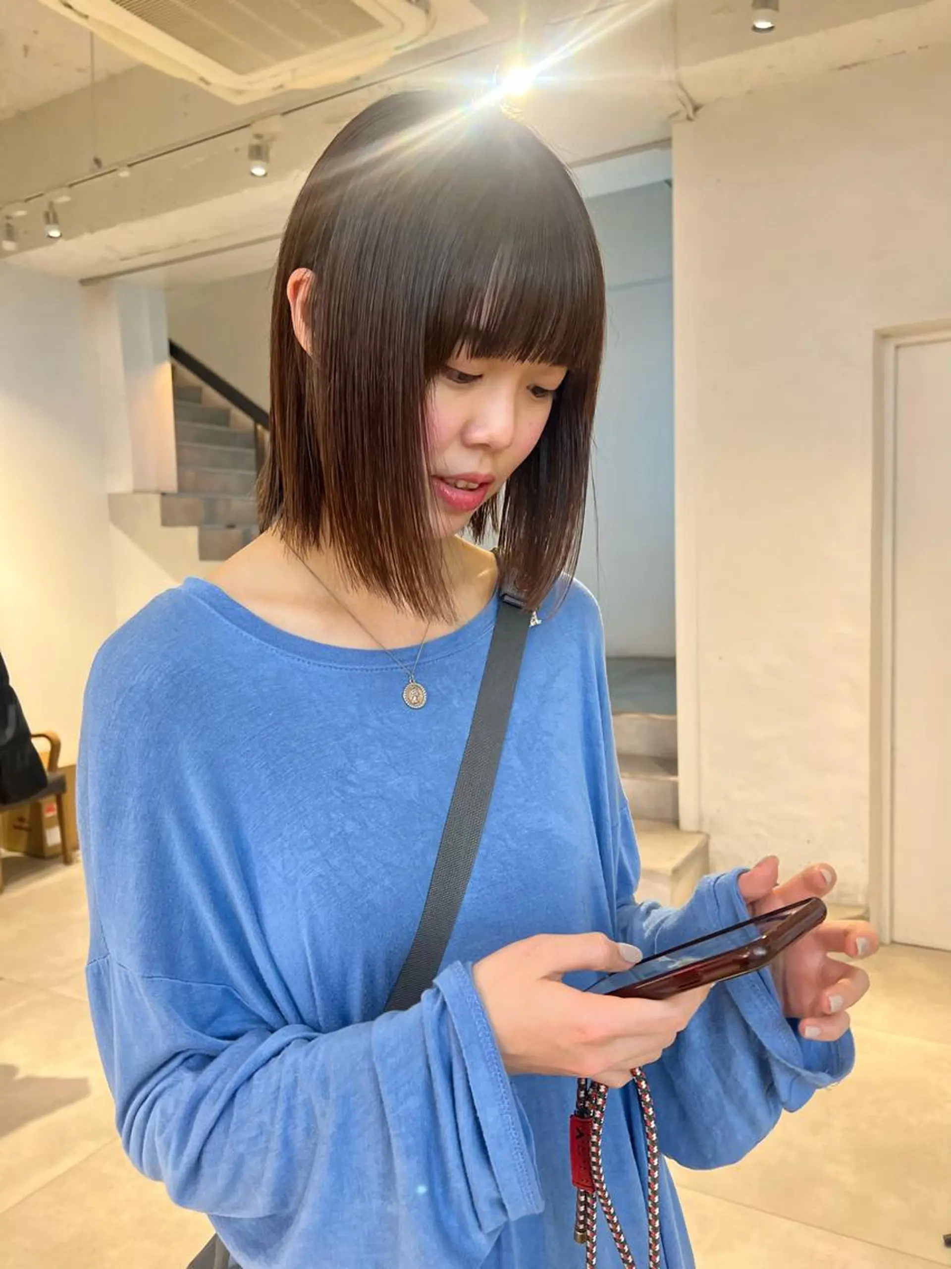 ミディアム 顔周りカット/透明感 カラー✂️MEIのヘアスタイル