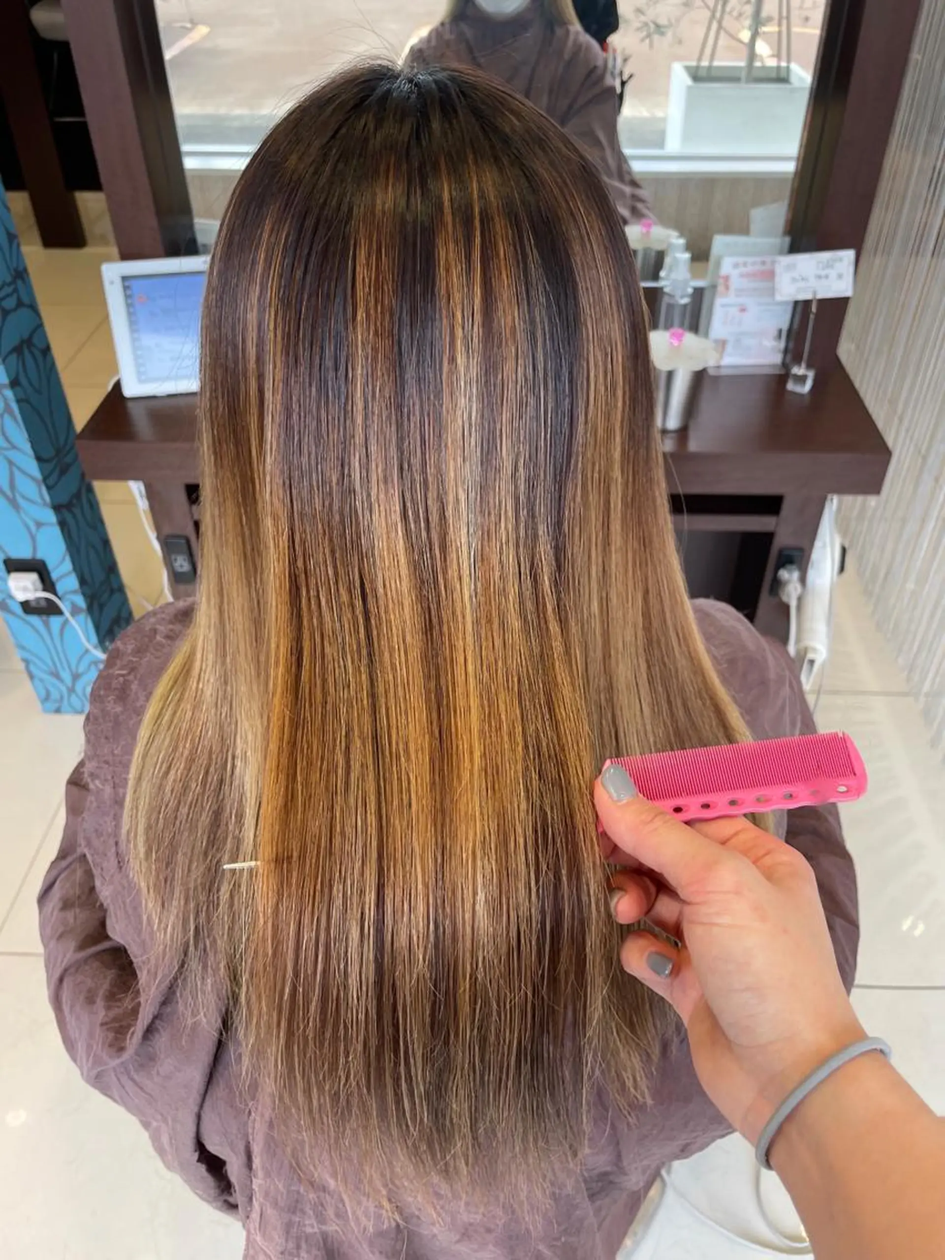 ロング パーマ 縮毛矯正 トリートメント EARTH長岡店🩵 石原莉穂のヘアスタイル