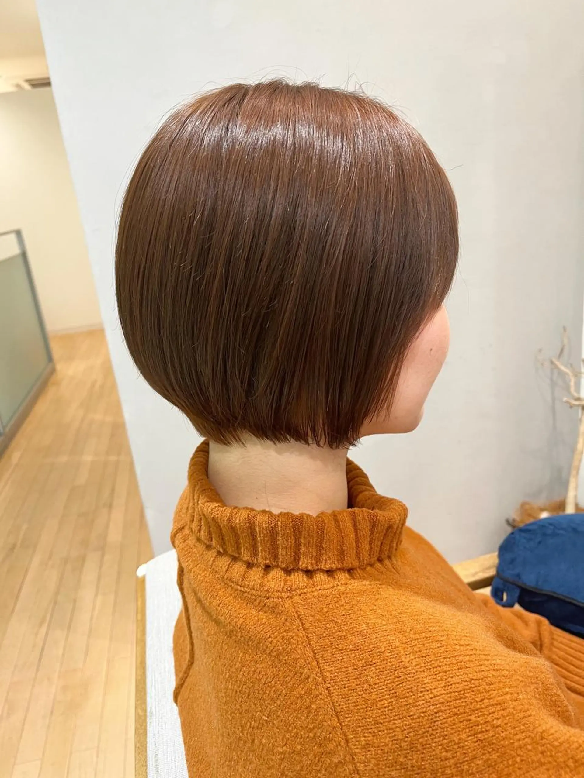 ショート カラー ショートボブ ブラウンカラー オレンジ オレンジブラウン ボブ 村松 萌のヘアスタイル