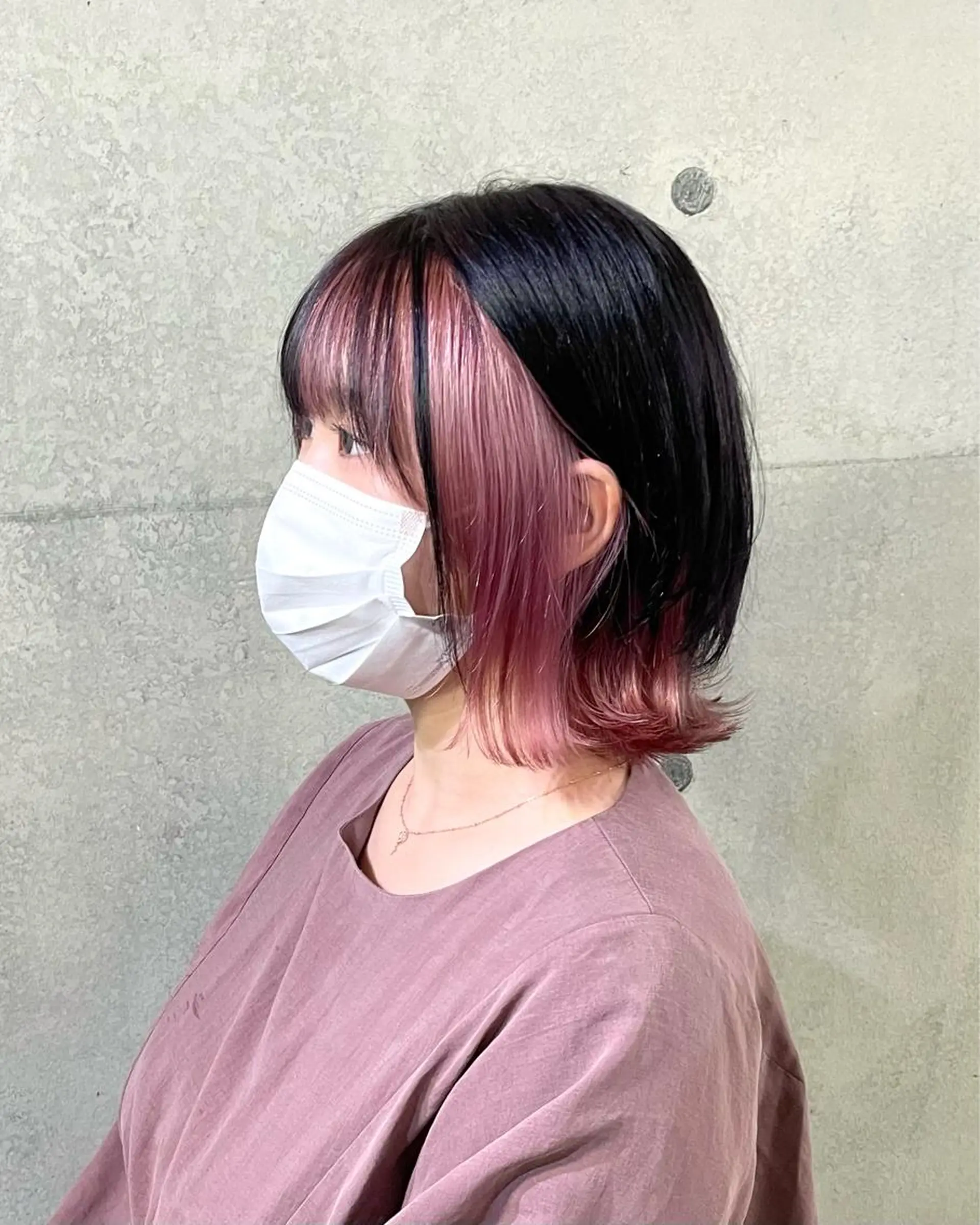 ミディアム カラー pizzicato pacto所属・ボルドーカラー/ワイ ンレッド/長山遼太郎のヘアスタイル