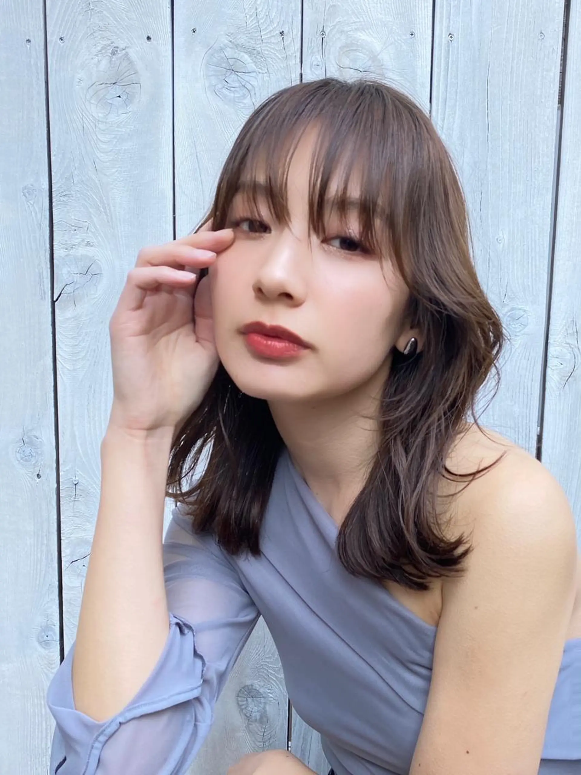 ミディアム ミディアムパーマ ボブ くびれヘア ハイライト 髪質改善 ROW町田🌿 大人可愛い/艶髪改善のヘアスタイル