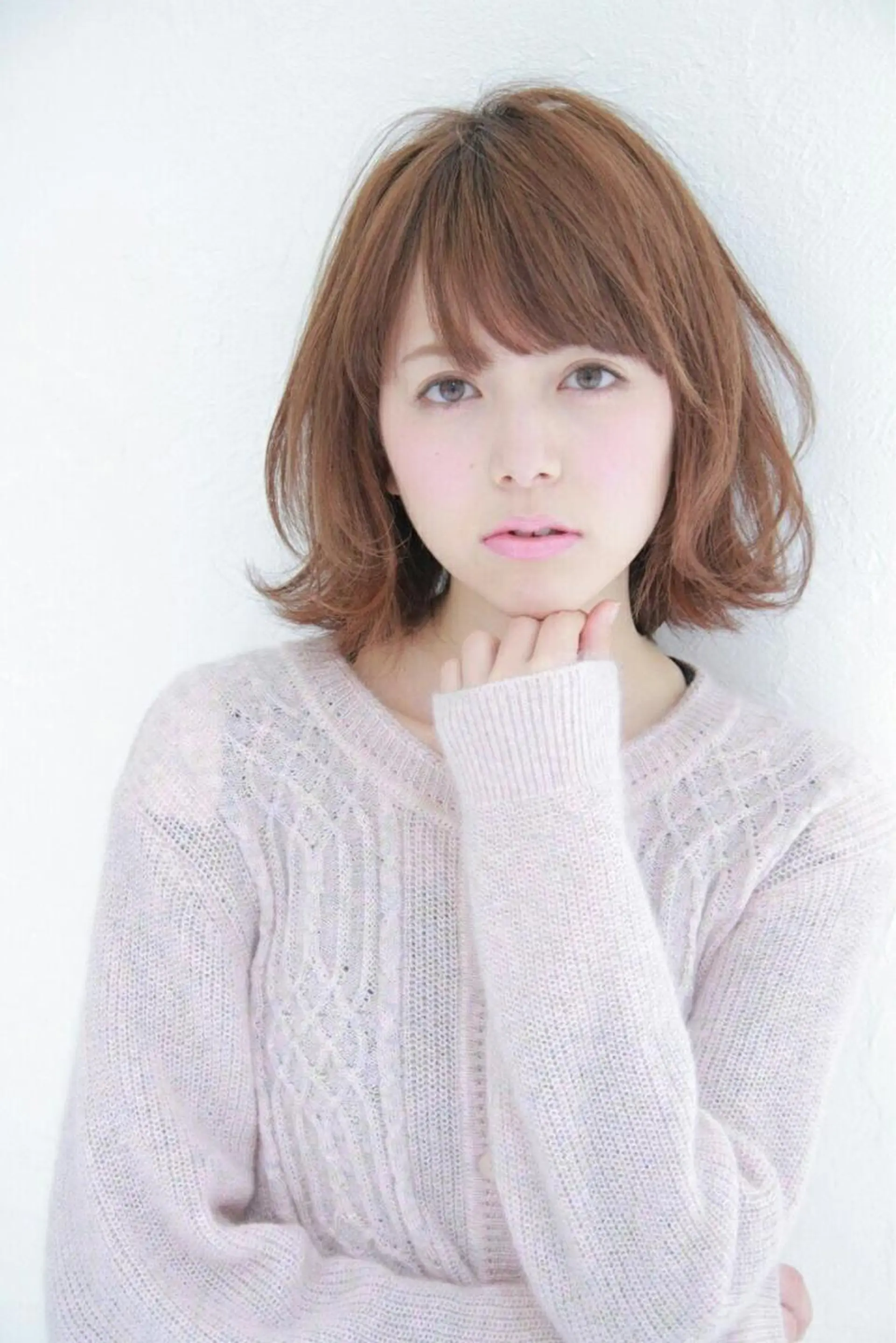 ミディアム セミロング カラー パーマ 佐々木 政徳のヘアスタイル