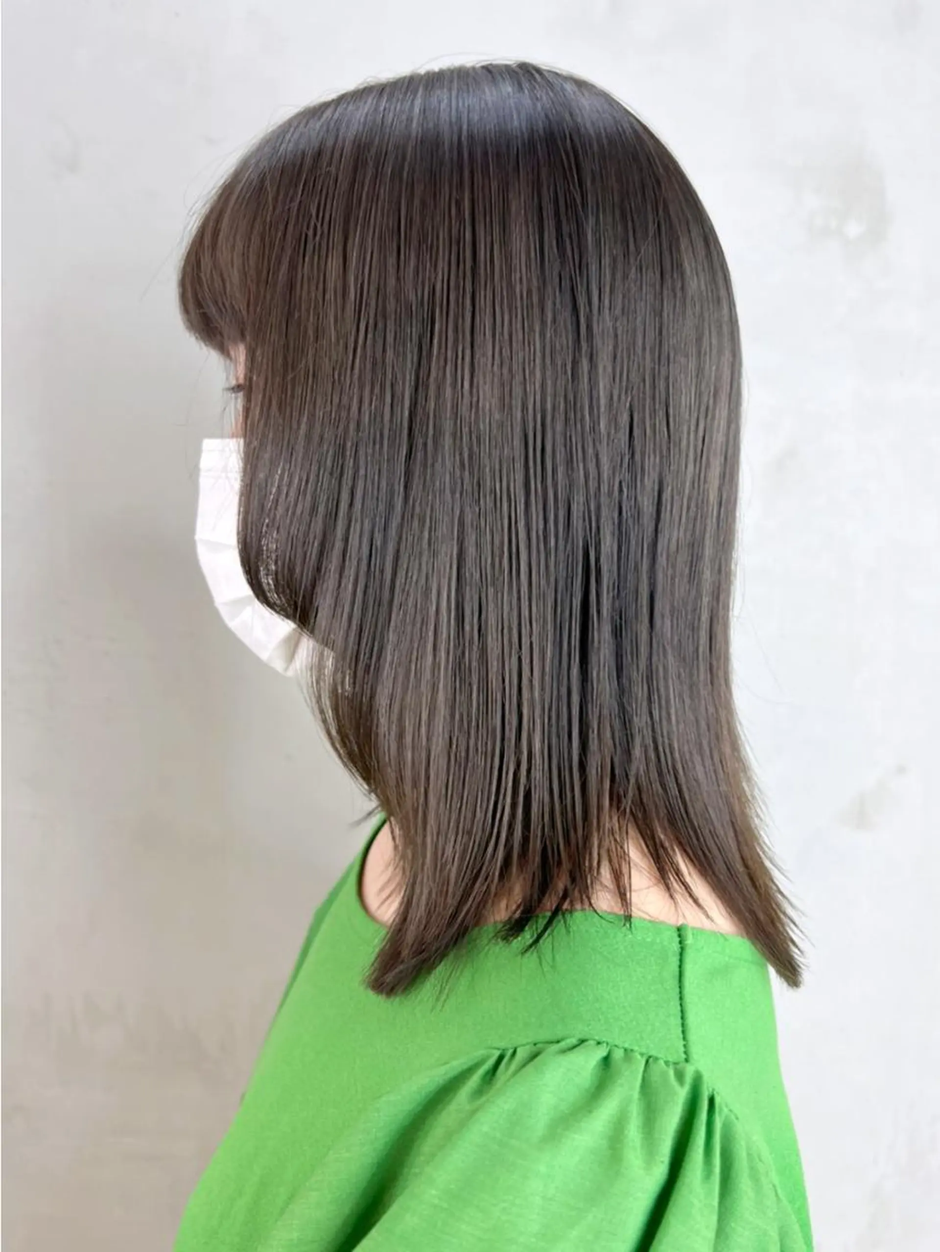 ミディアム パーマ カラー ヘアアレンジ アッシュ アッシュグレー ITbyALBUM 浦和店のヘアスタイル