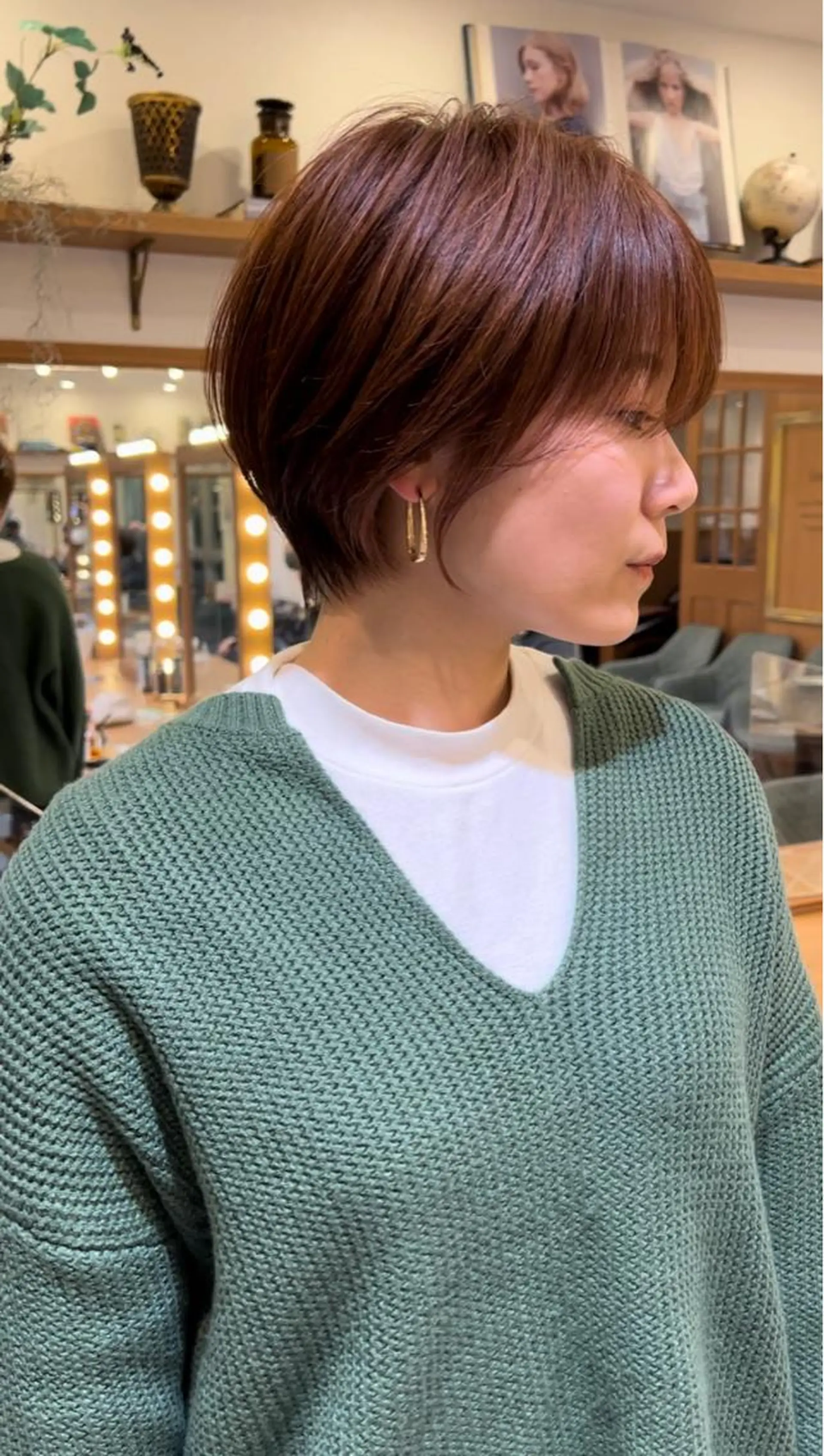 ショート 切りっぱなしボブ ハンサムショート ボブ ハイライト 韓国風ヘア aulii（アウリィ）所属・ショート/縮毛矯正 /北上尾/惇平のヘアスタイル