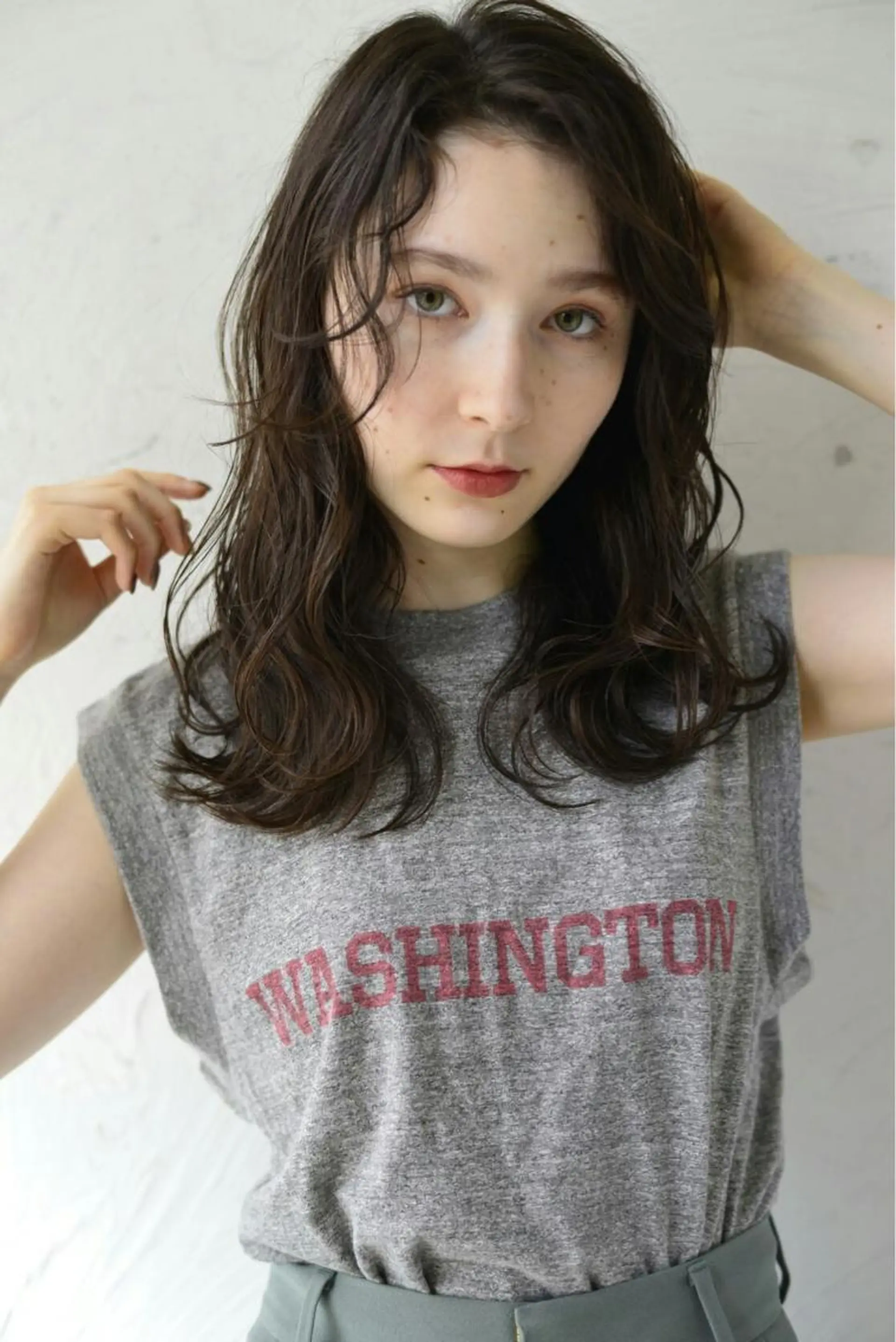 ミディアム カラー パーマ ミディアムパーマ カット パーマ Lien🌿Top Stylist沖田のヘアスタイル