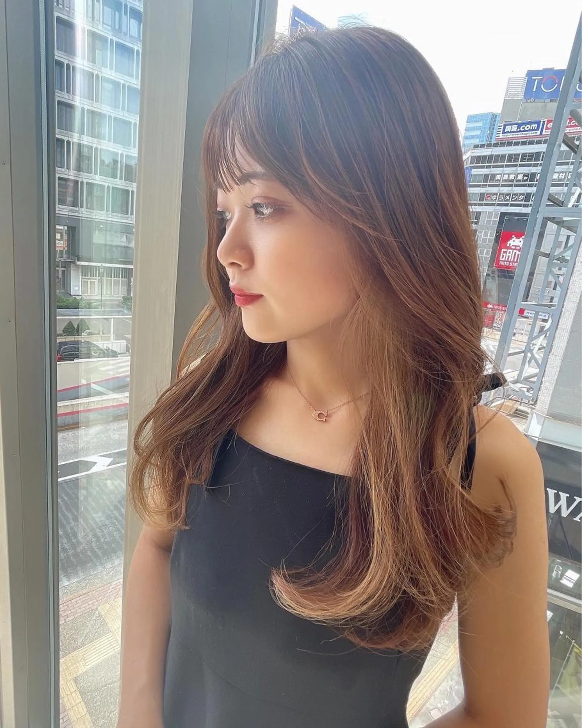 セミロング 💗ブリーチなし 垢抜け💗徳井はやとのヘアスタイル