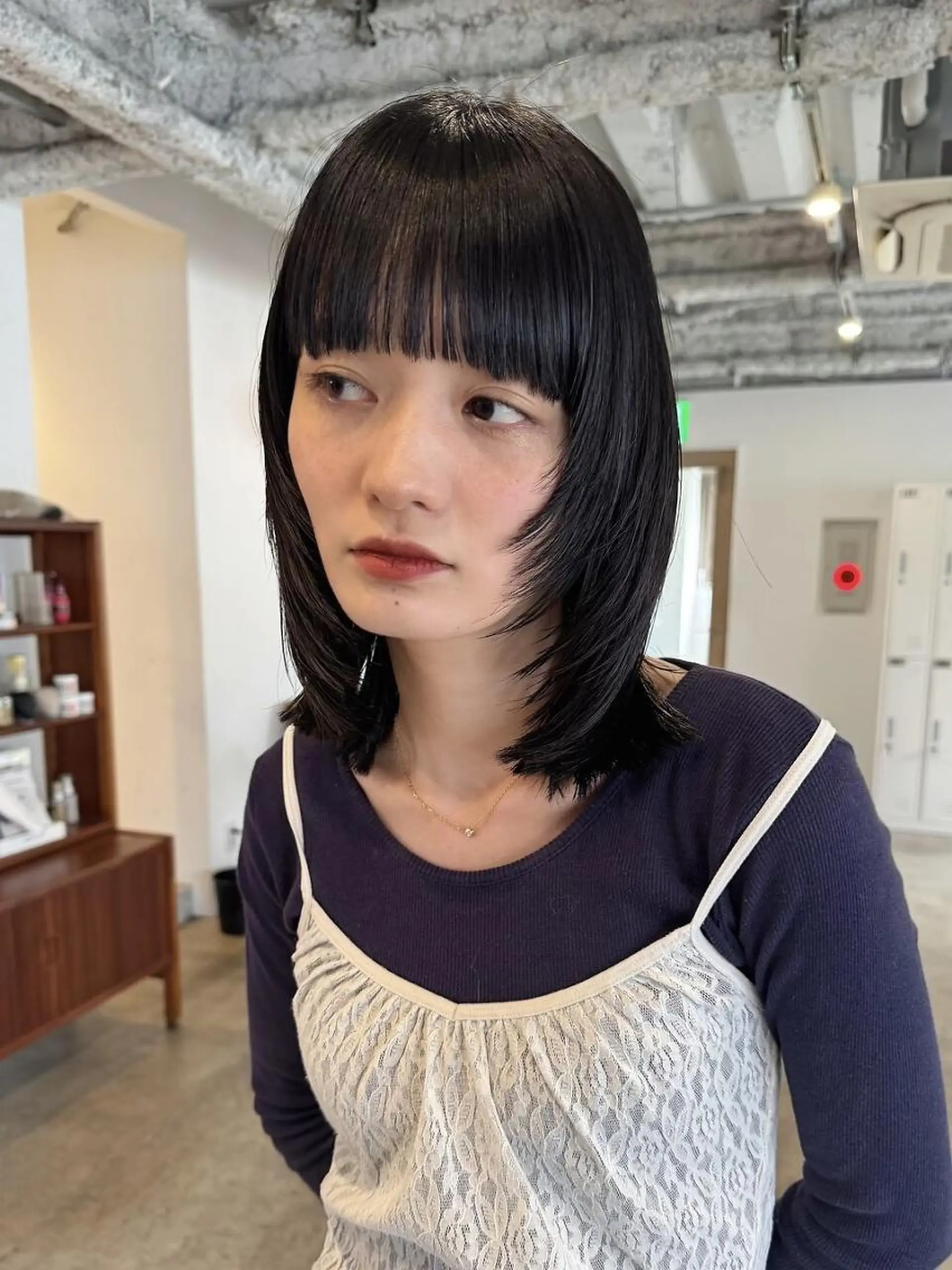 ミディアム カラー パーマ ショートボブ ミディアムパーマ アディクシーカラー ブリーチ ケアブリーチ CEINE OURのヘアスタイル