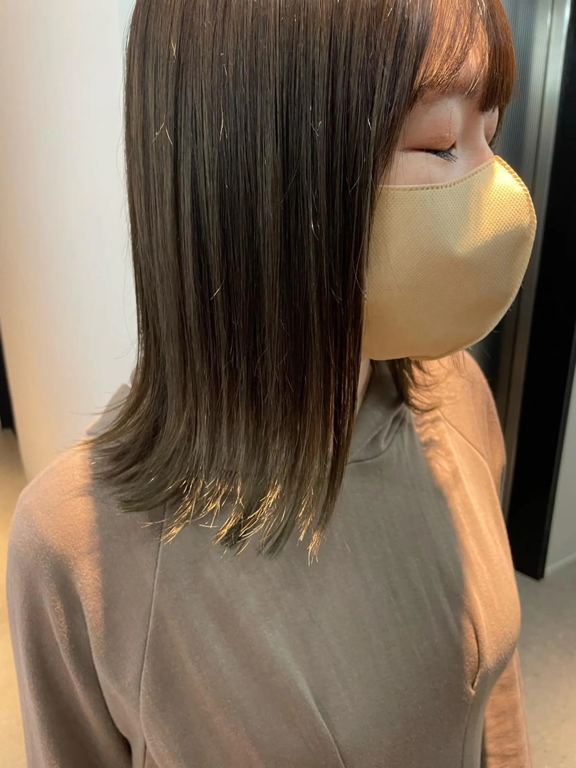 ミディアム カラー ベージュカラー オリーブベージュ 髪質改善 カット ヘアカラー トリートメント One By The Ect所属・ショート/脱白髪染め ☆宇﨑悠実のヘアスタイル