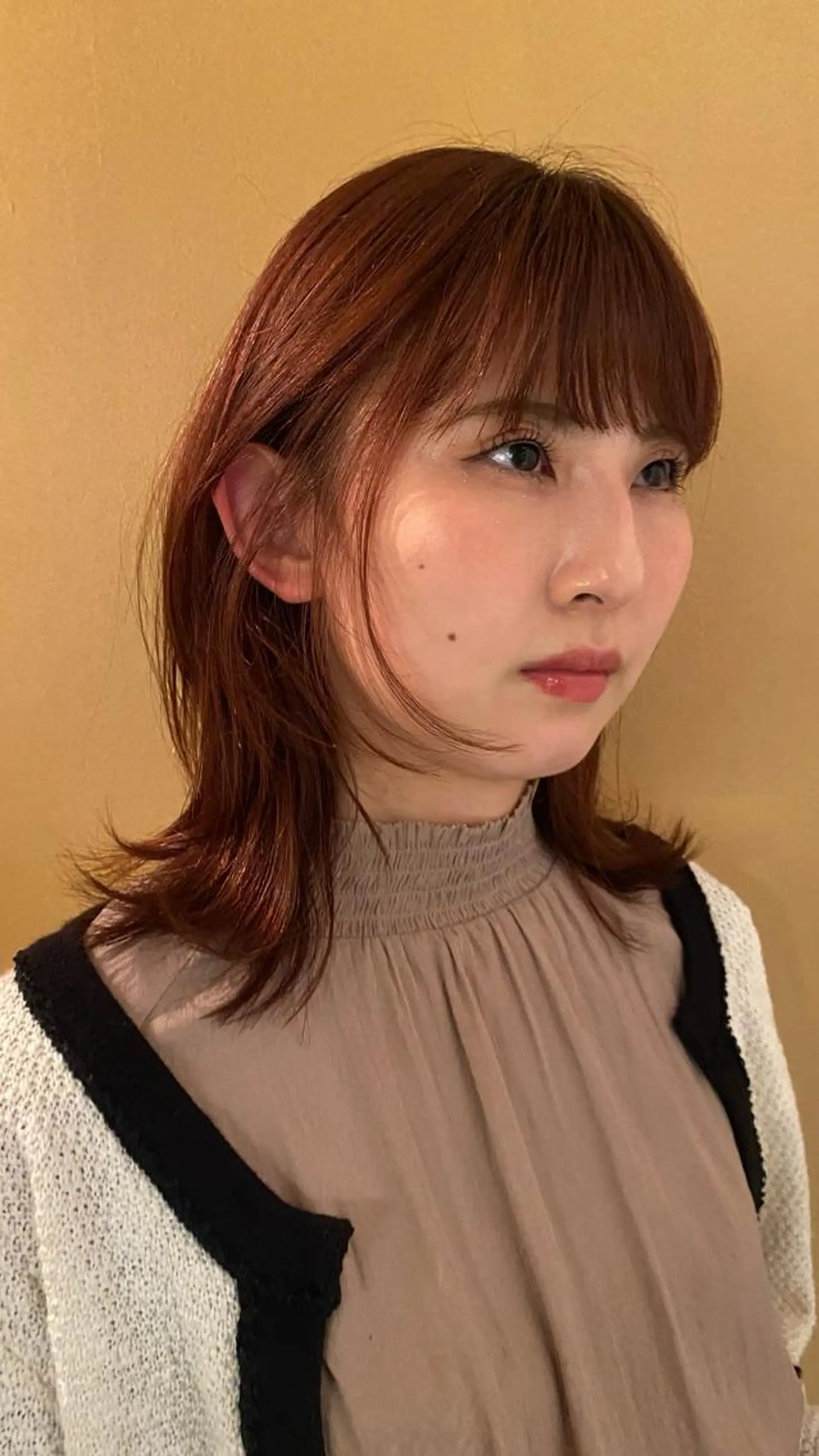 ミディアム レイヤーカット カット Aust hair Stella新宿所属・Yuki☺︎パーマ レイヤーカットウルフのヘアスタイル
