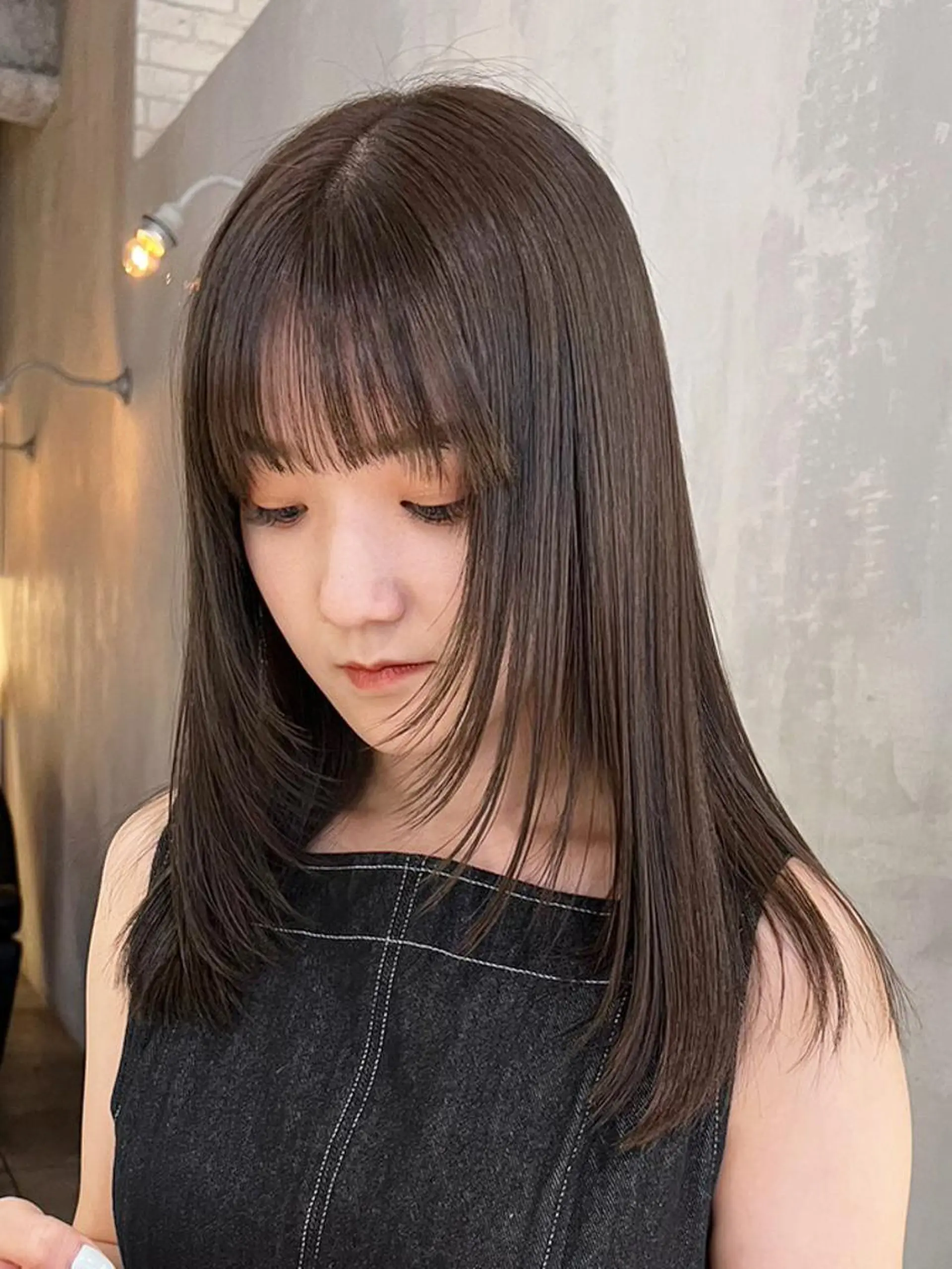 カラー ロング 顔まわりレイヤー レイヤーカット カット ヘアカラー トリートメント ITbyALBUM 中野店のヘアスタイル