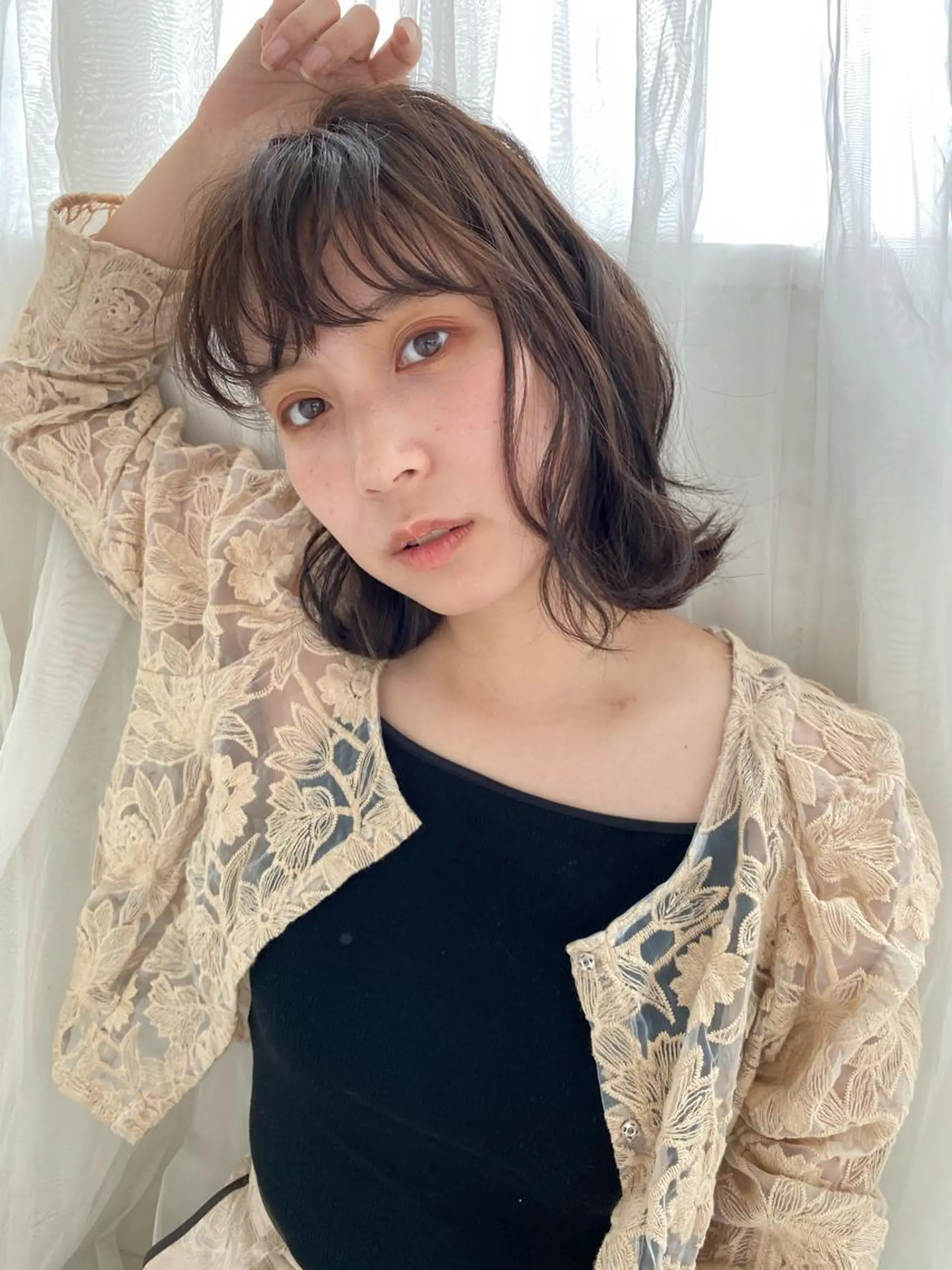 ミディアム カット ヘアセット 似合わせレイヤーカッ ト🩶瀧本美咲のヘアスタイル