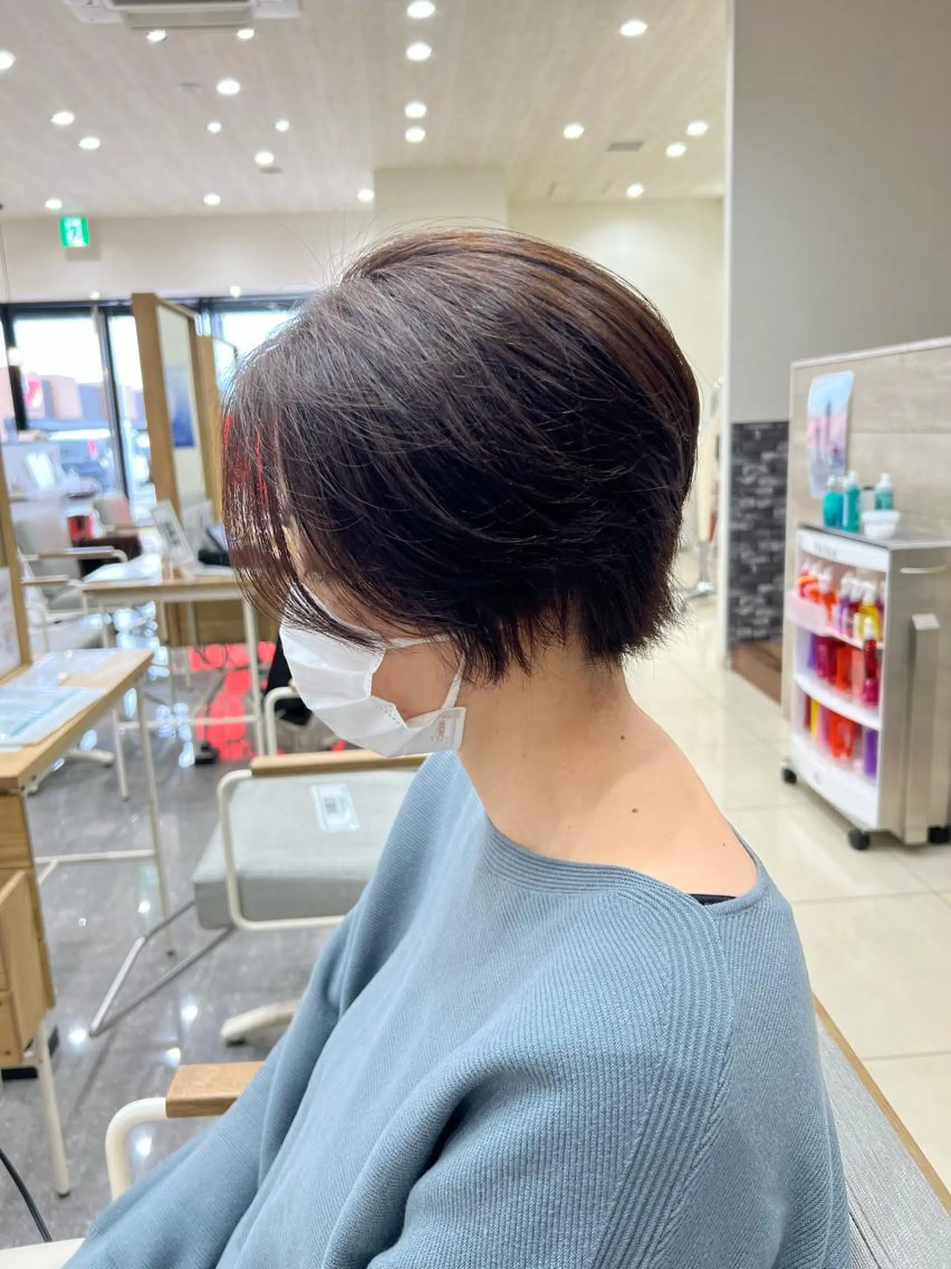 ミディアム カラー ヘアカラー トリートメント 仙台白髪ぼかし/ ボブカット/千葉達人のヘアスタイル