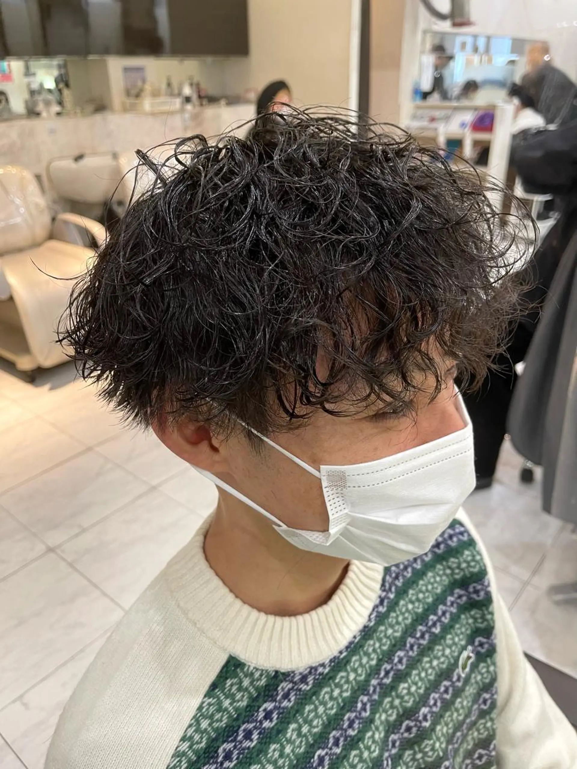 ショート パーマ メンズ メンズパーマ 波巻きパーマ カット パーマ トリートメント 🌻メンズカット 落合諒🌻のヘアスタイル