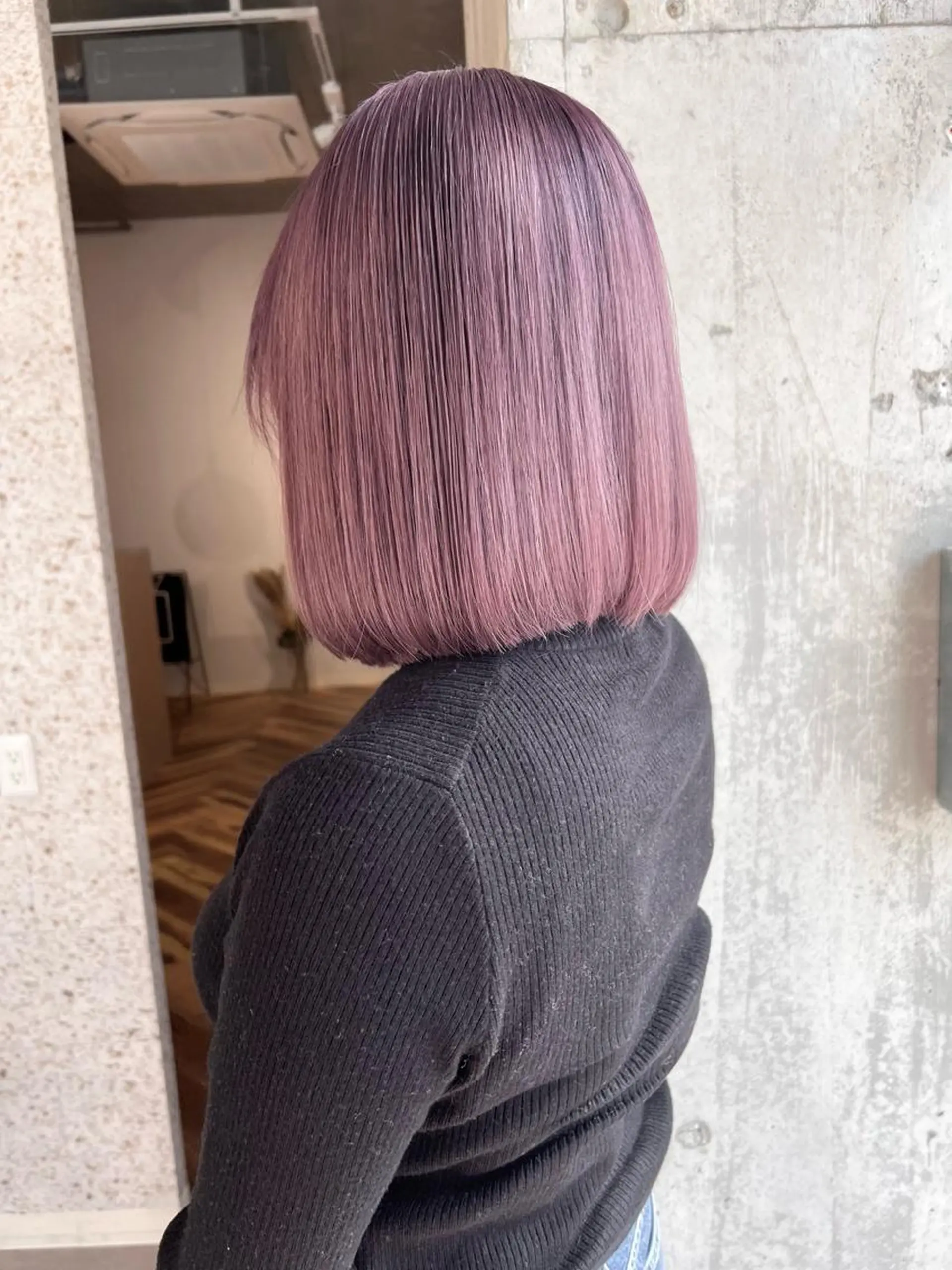 ミディアム カラー ヘアアレンジ ラベンダーカラー ヘアカラー トリートメント lani 天神大名/ブリーチのヘアスタイル
