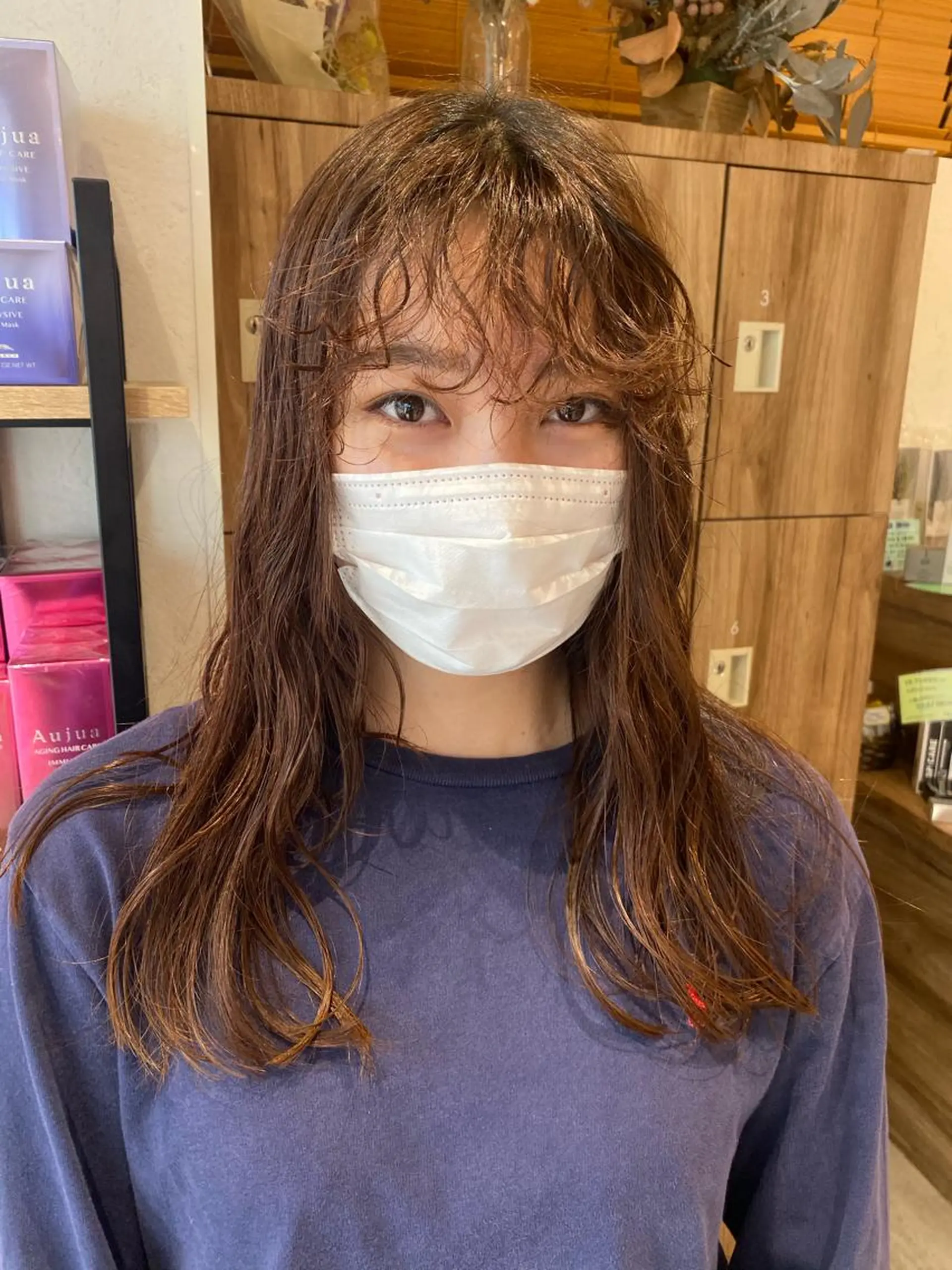 セミロング カラー ヘアアレンジ セミロングパーマ パーマ パーマ指名No1 /namiのヘアスタイル