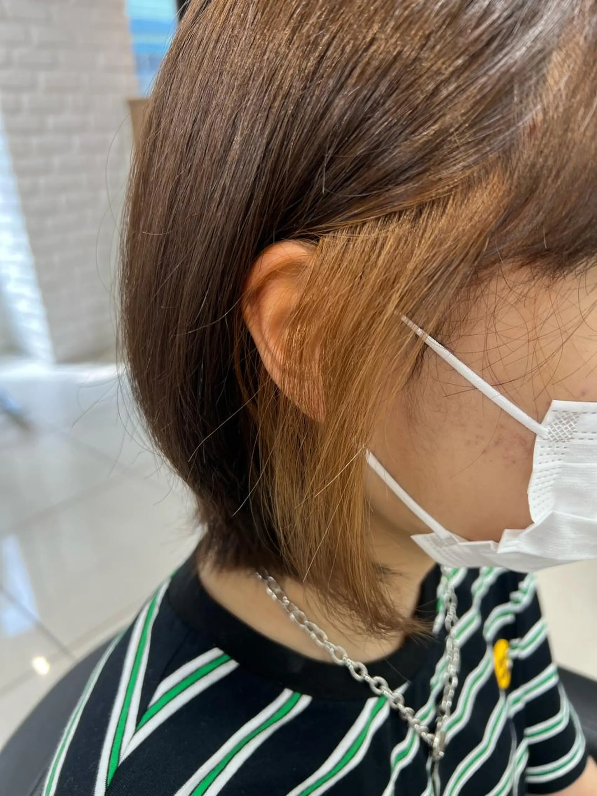 ミディアム カラー ベージュカラー ブラウンカラー イヤリングカラー ヘアカラー トリートメント 【暖色カラー特化】 中山由梨のヘアスタイル