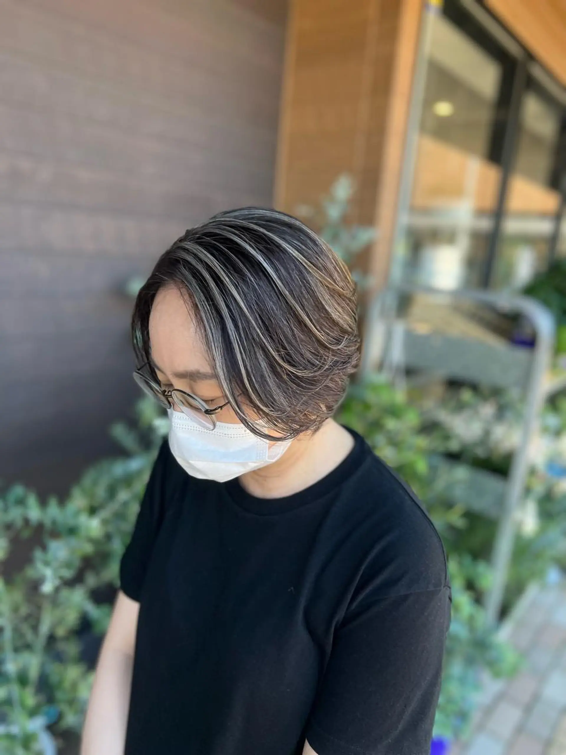 ミディアム カラー ヘアカラー 太白区白髪ぼかし/ ボブカット/千葉達人のヘアスタイル