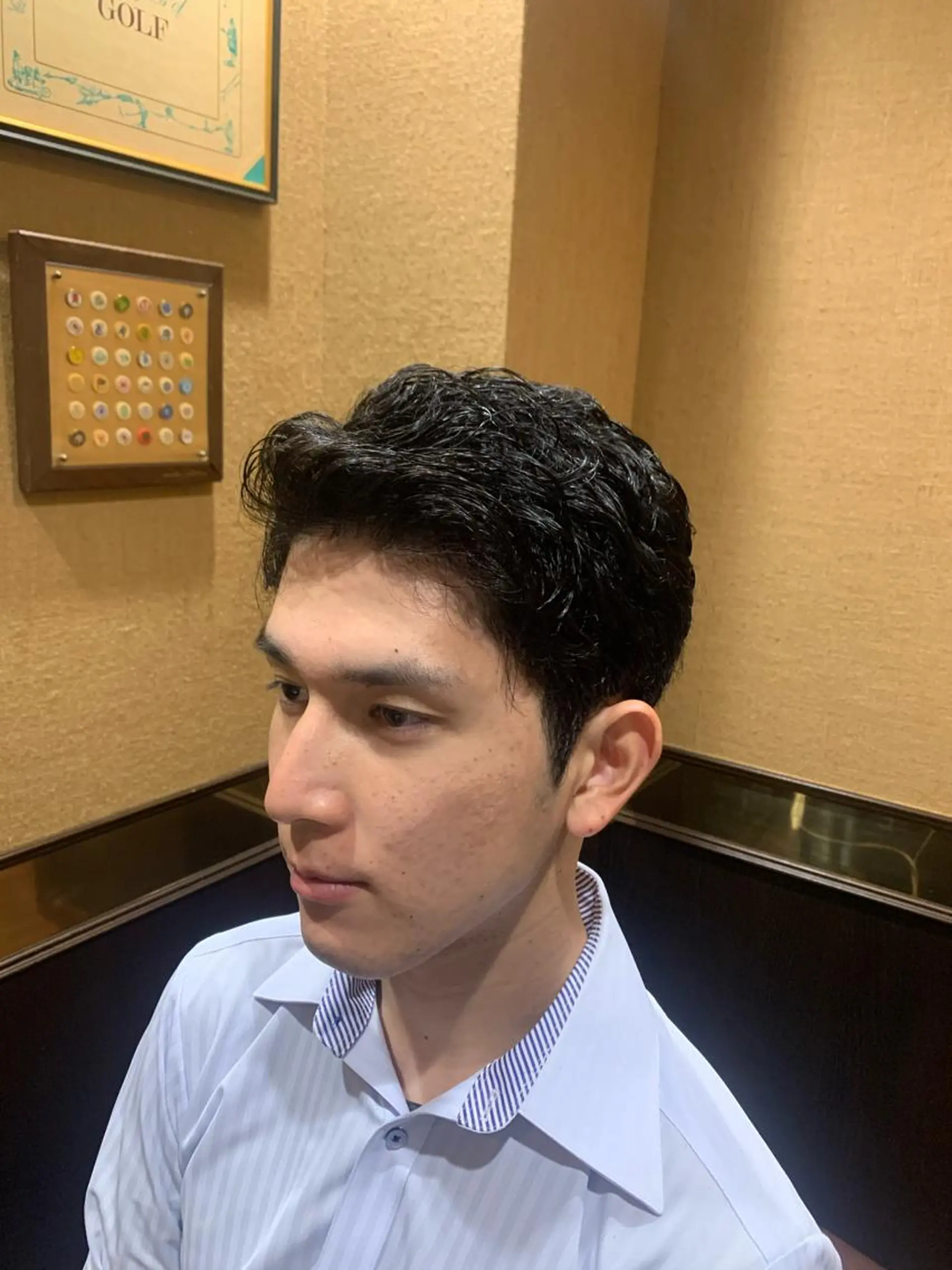 ショート メンズ メンズパーマ くせ毛 プレミアムバーバー新宿店所属・新宿駅近！ 💈口コミ多数✨のヘアスタイル