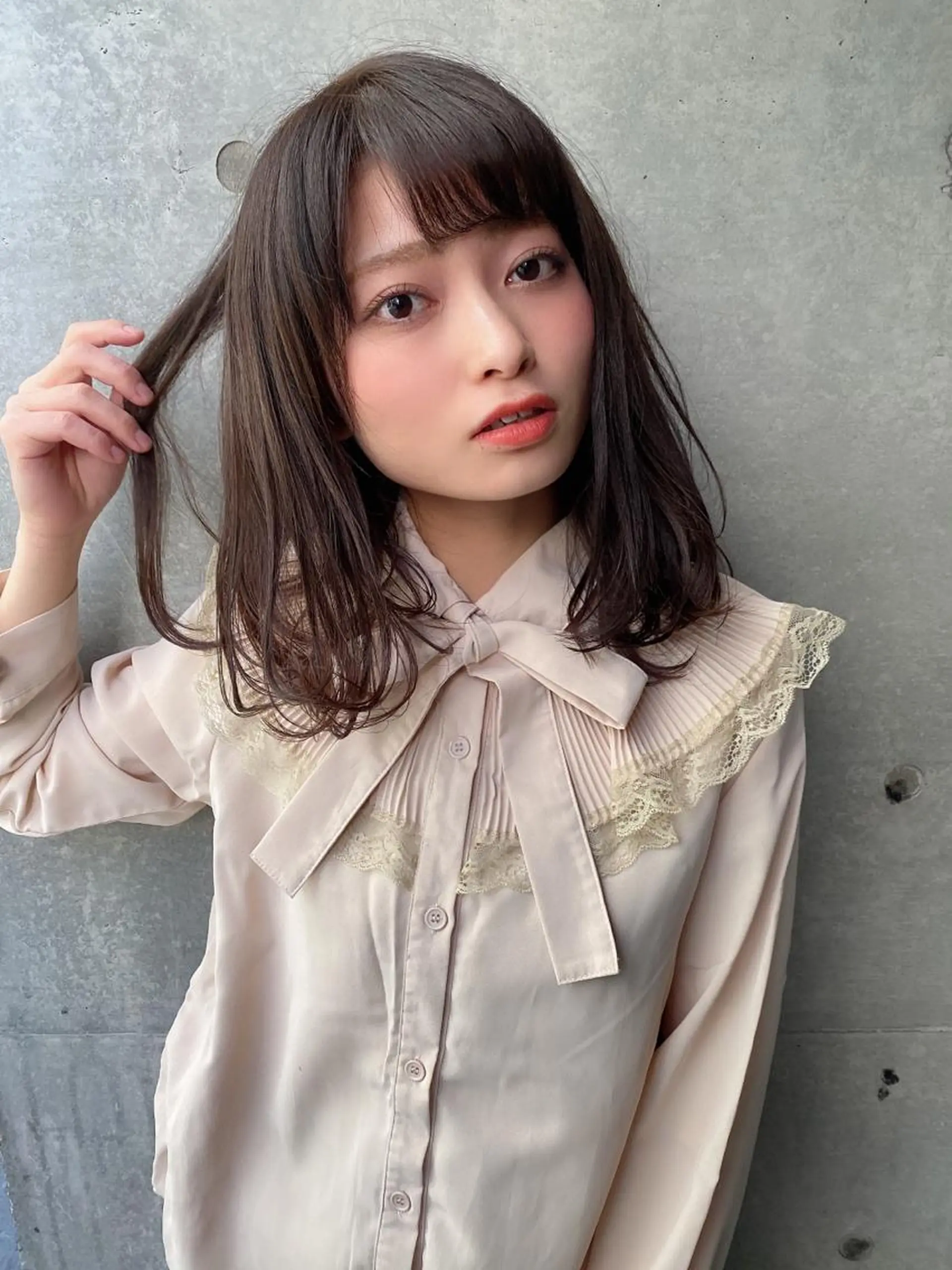 ミディアム パーマ ボブ/縮毛矯正/ 高嶋 優のヘアスタイル