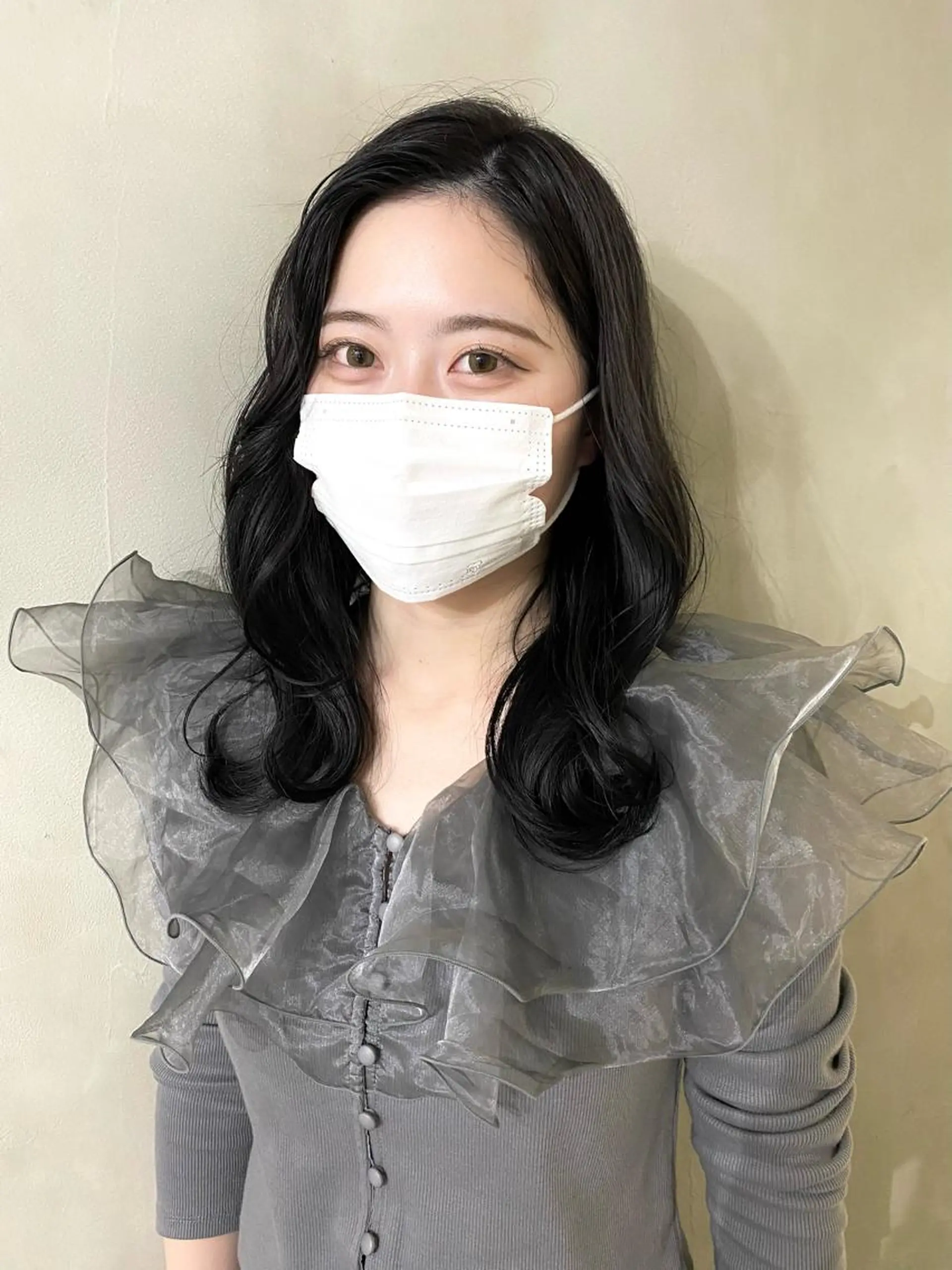ミディアム カット ヘアカラー パーマ 縮毛矯正 トリートメント ヘアセット kai .のヘアスタイル
