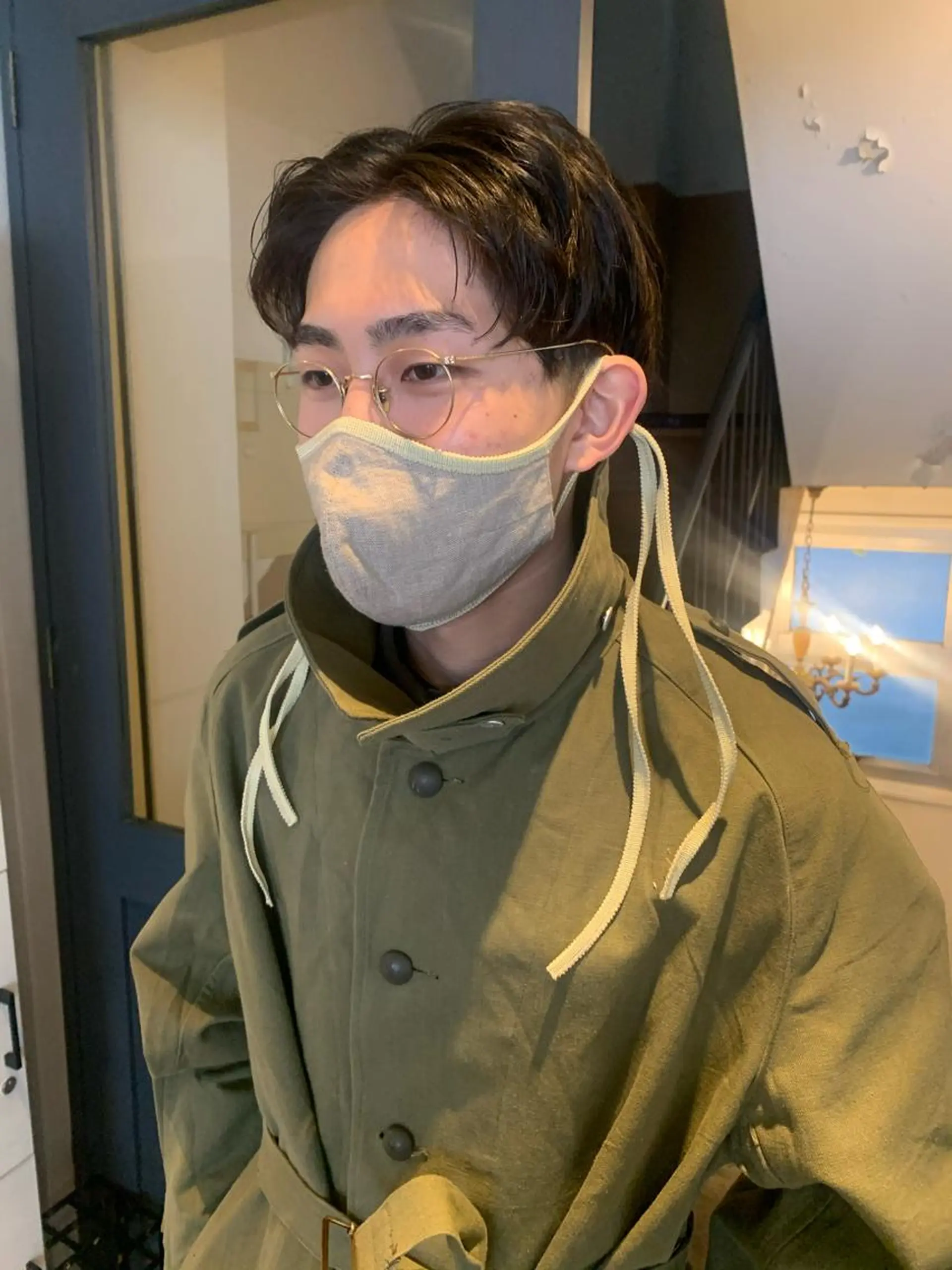 ショート カラー パーマ ヘアアレンジ メンズ キッズ ネイル マツエク・マツパ センターパート メンズネイル SALOWIN梅田茶屋町店所属・ウルフレイヤーカット /チヒロのヘアスタイル