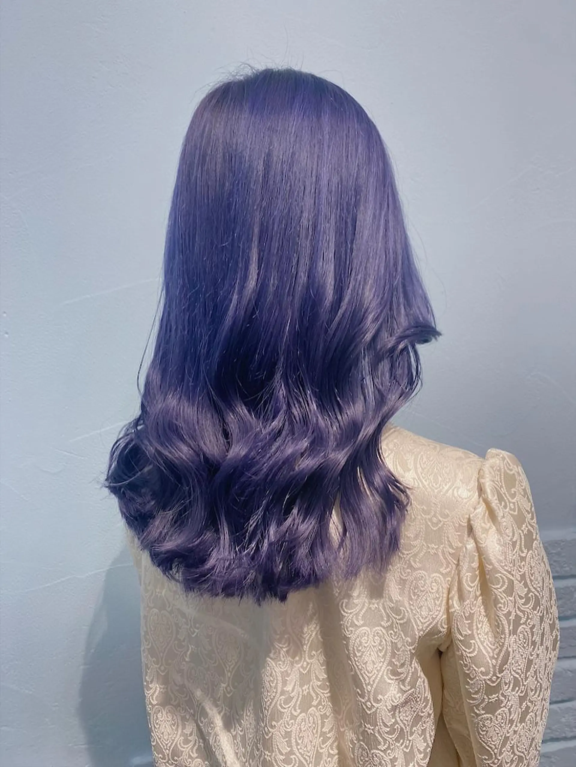 ロング カラー ヘアアレンジ 寒色アイドルカラー JUNOチナツのヘアスタイル