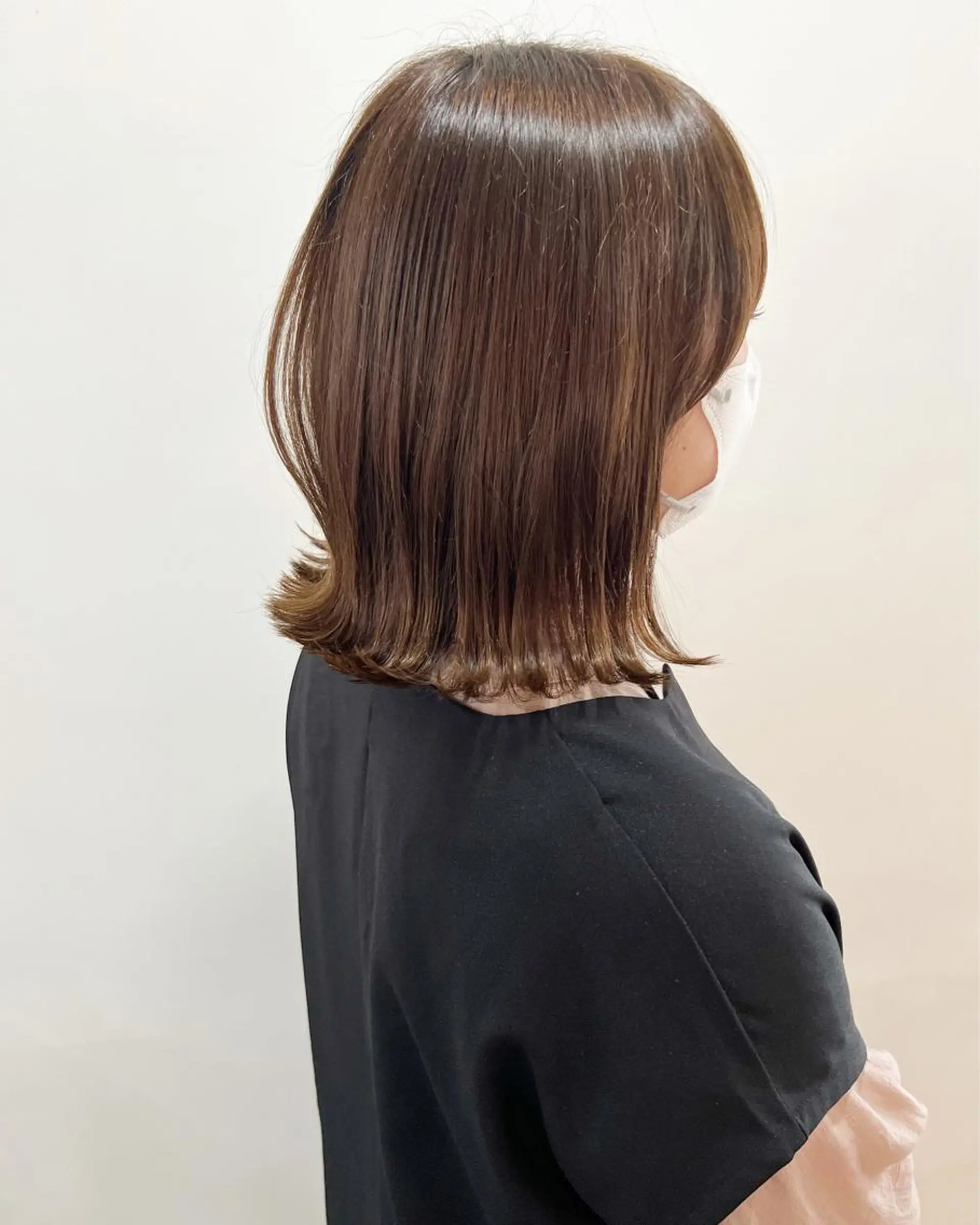 ミディアム 切りっぱなしロブ カット ヘッドスパ フラム所属・WATANABE MISAKIのヘアスタイル