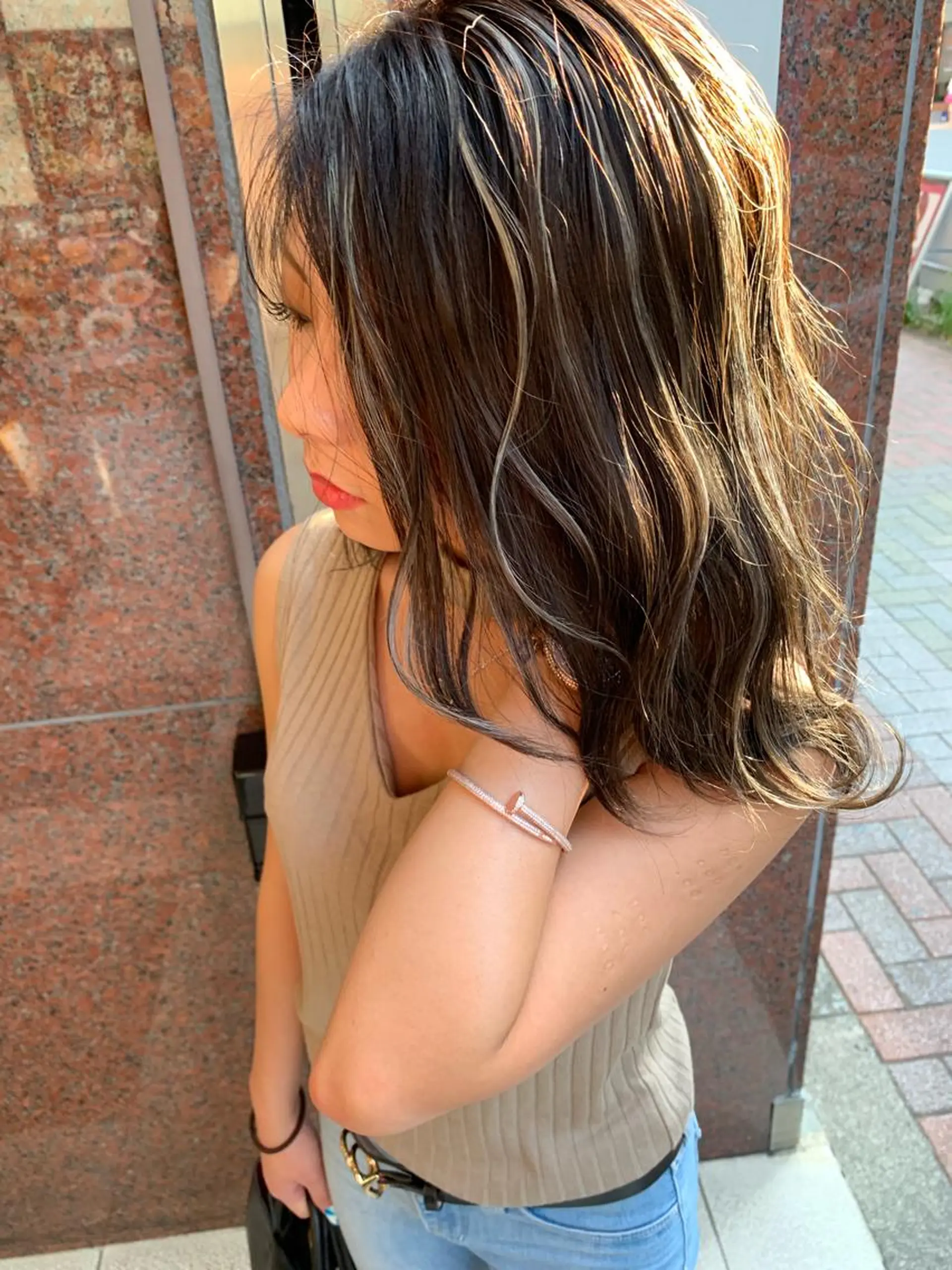 ロング ハイライト Selene hair OSAKAのヘアスタイル