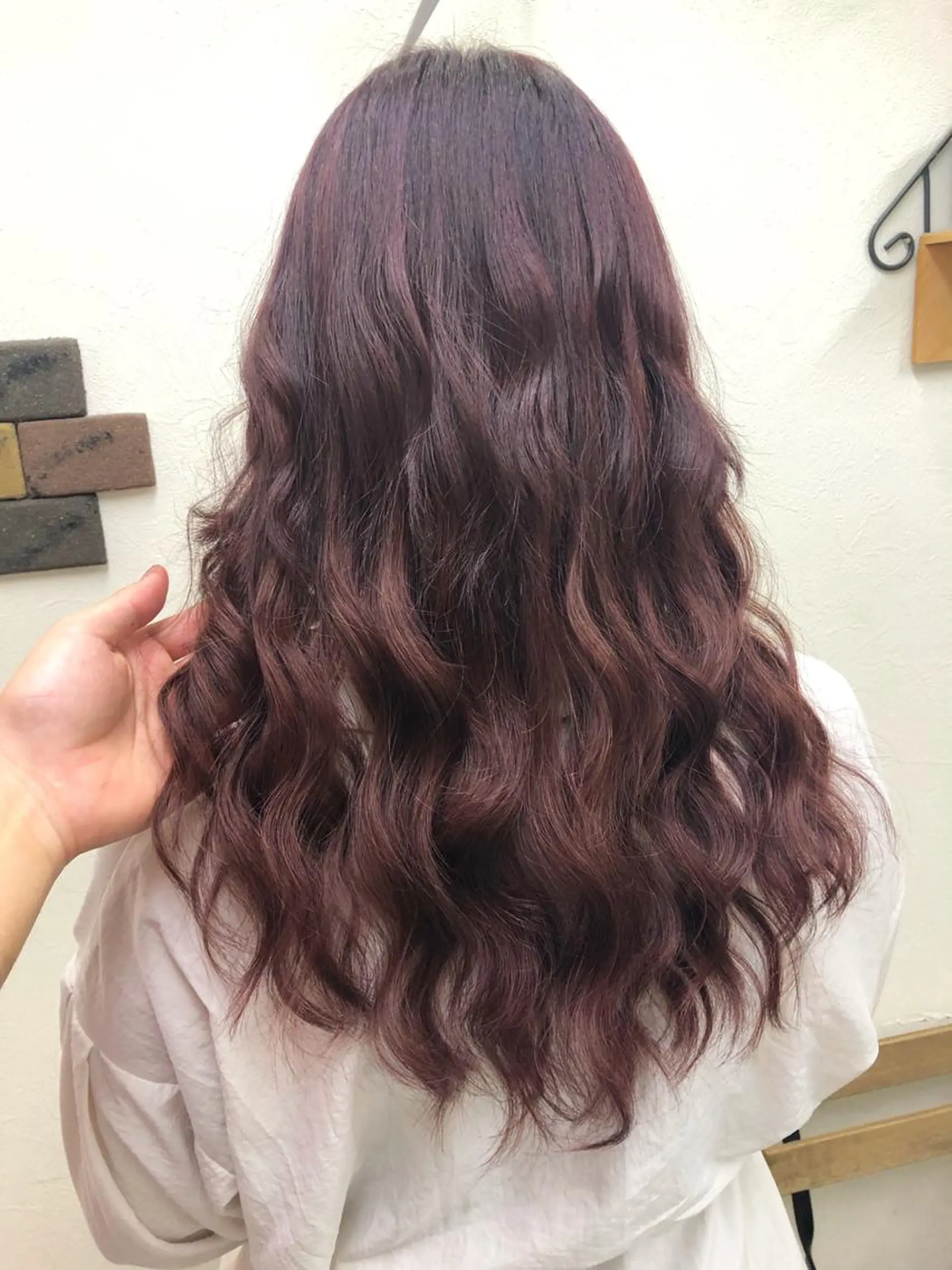 セミロング カラー ボルドーカラー レッドカラー バイオレットカラー ヘアカラー エクステ 池袋🧡ダブルカラー /馴染ませエクステのヘアスタイル