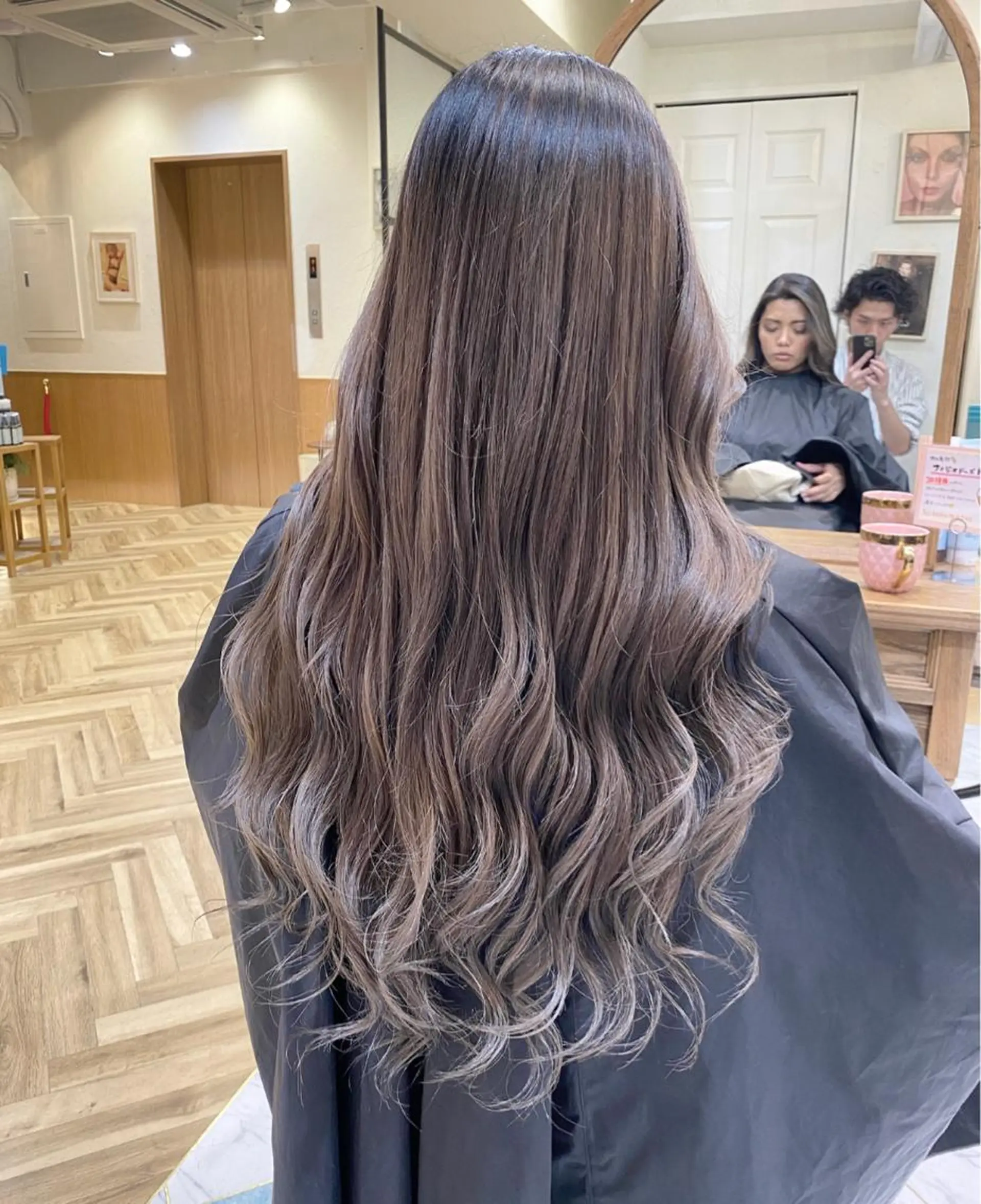 ロング salowin 原宿 aroa所属・韓国／ハッシュカット ／透明感カラー／金野のヘアスタイル