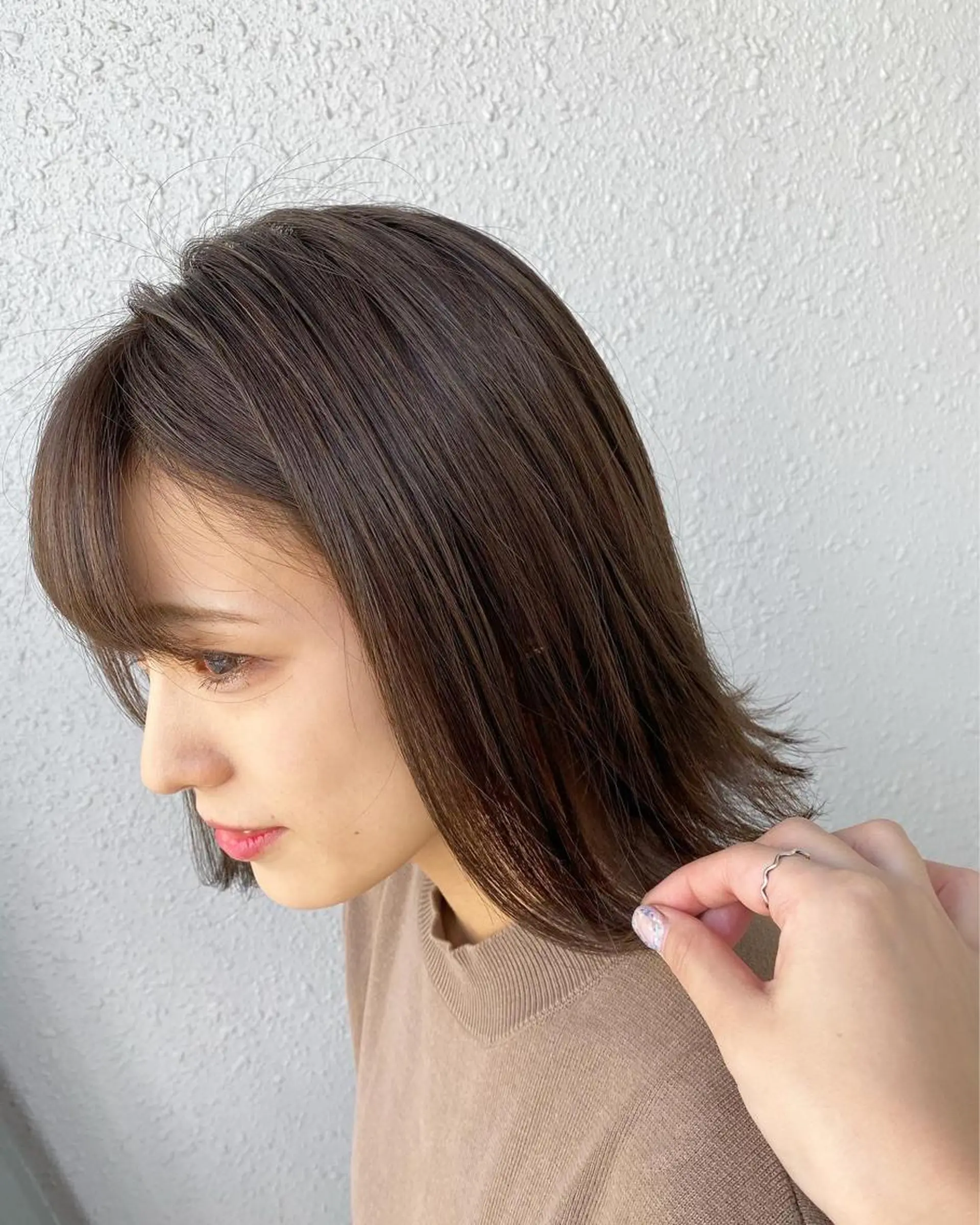 ミディアム カラー 後藤紗英/髪質改善 /オリーブベージュのヘアスタイル