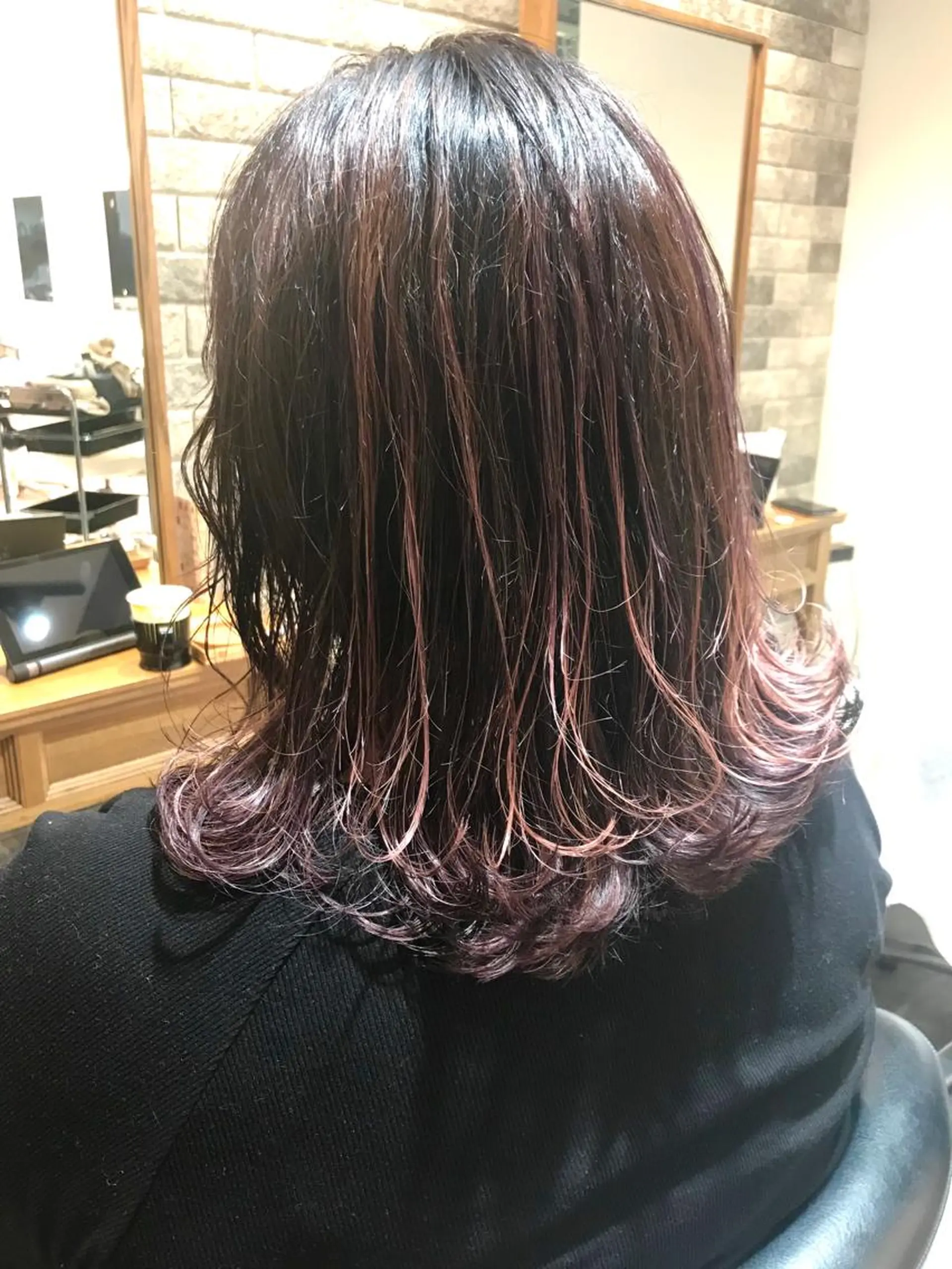 ミディアム ハイライト 所渉/韓国レイヤー /ウルフカットのヘアスタイル