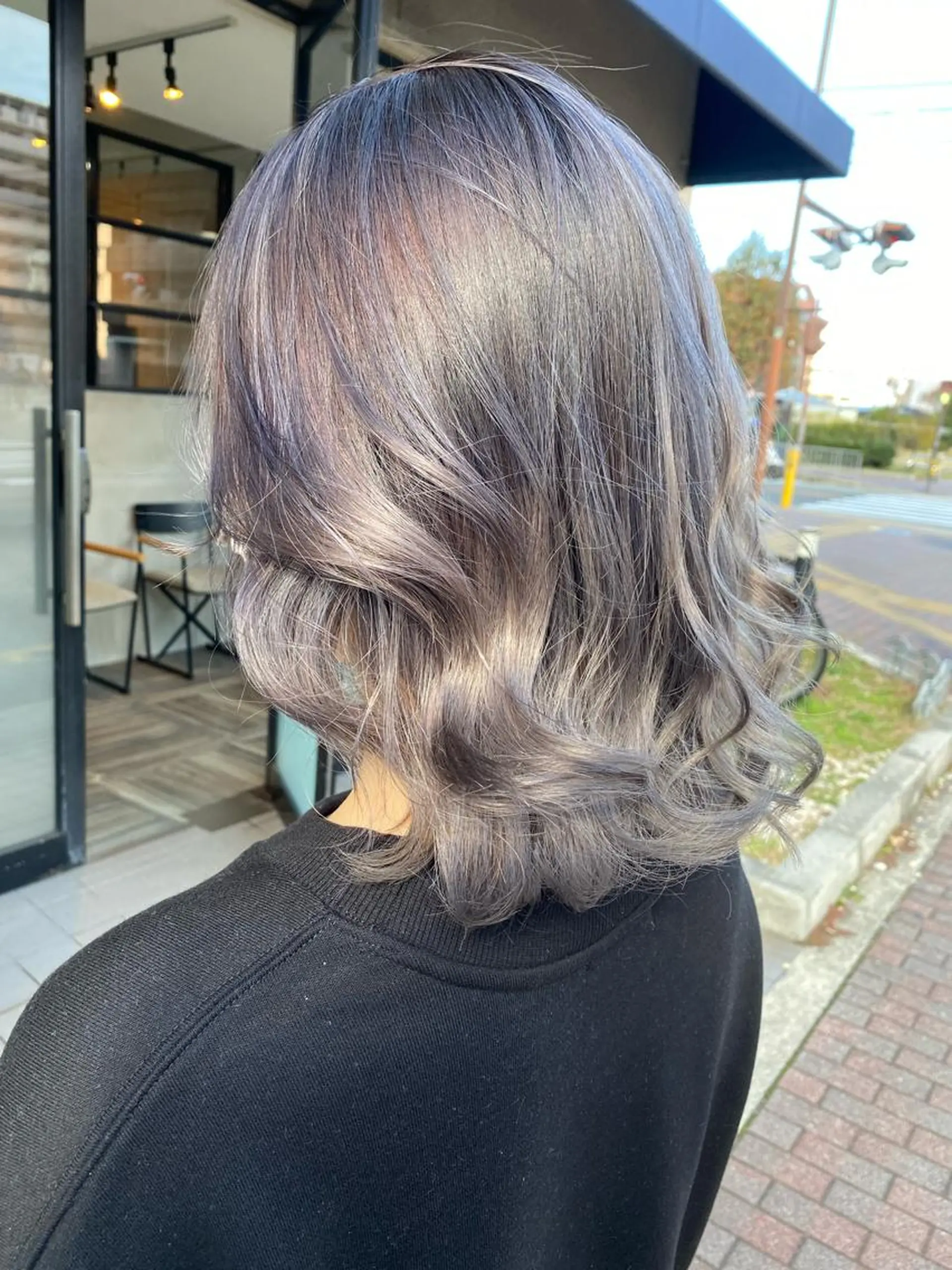 ミディアム カラー ヘアアレンジ カット ヘアカラー トリートメント Belle hair Design青野大貴のヘアスタイル