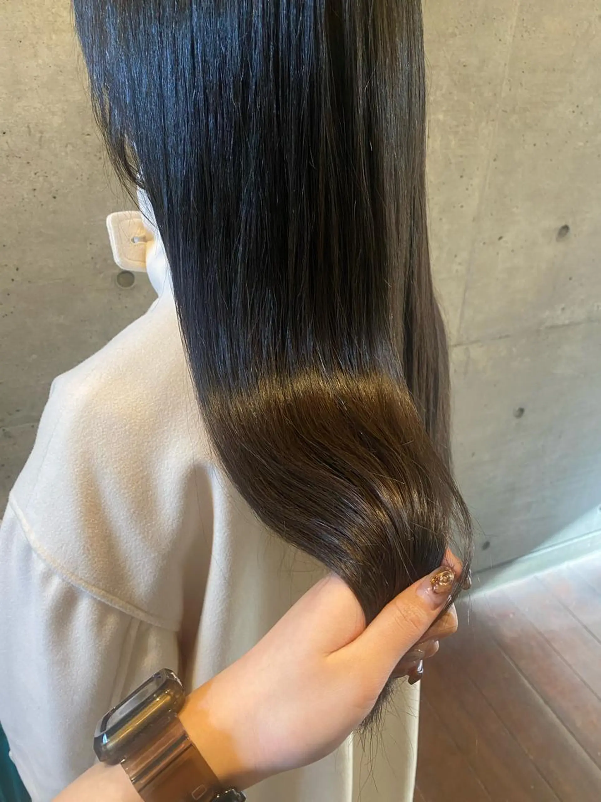ロング カット ヘアカラー トリートメント 後藤紗英/髪質改善 /オリーブベージュのヘアスタイル