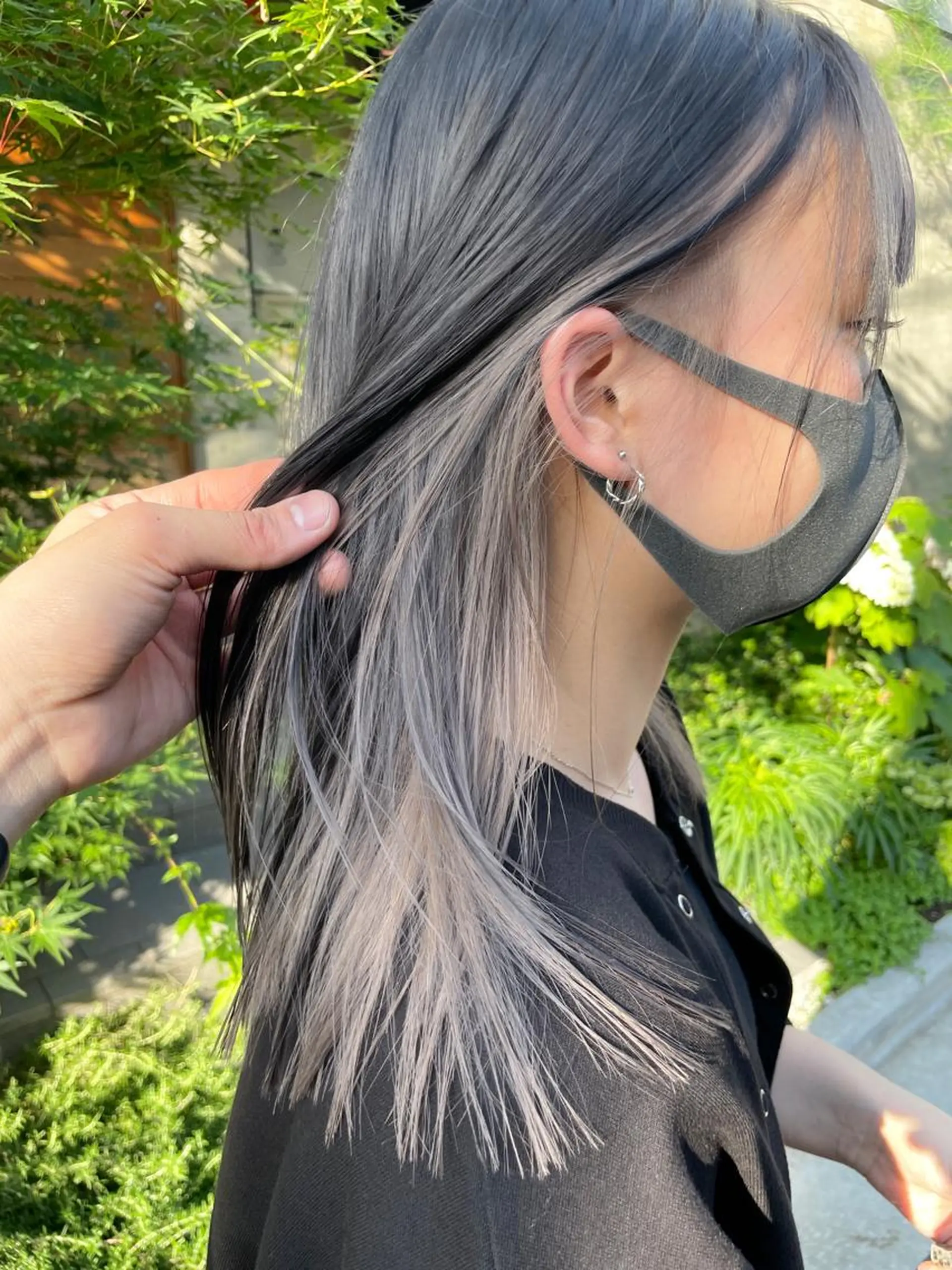 ミディアム カラー ヘアカラー トリートメント 顔周りカット× 髪質改善【リョウ】のヘアスタイル